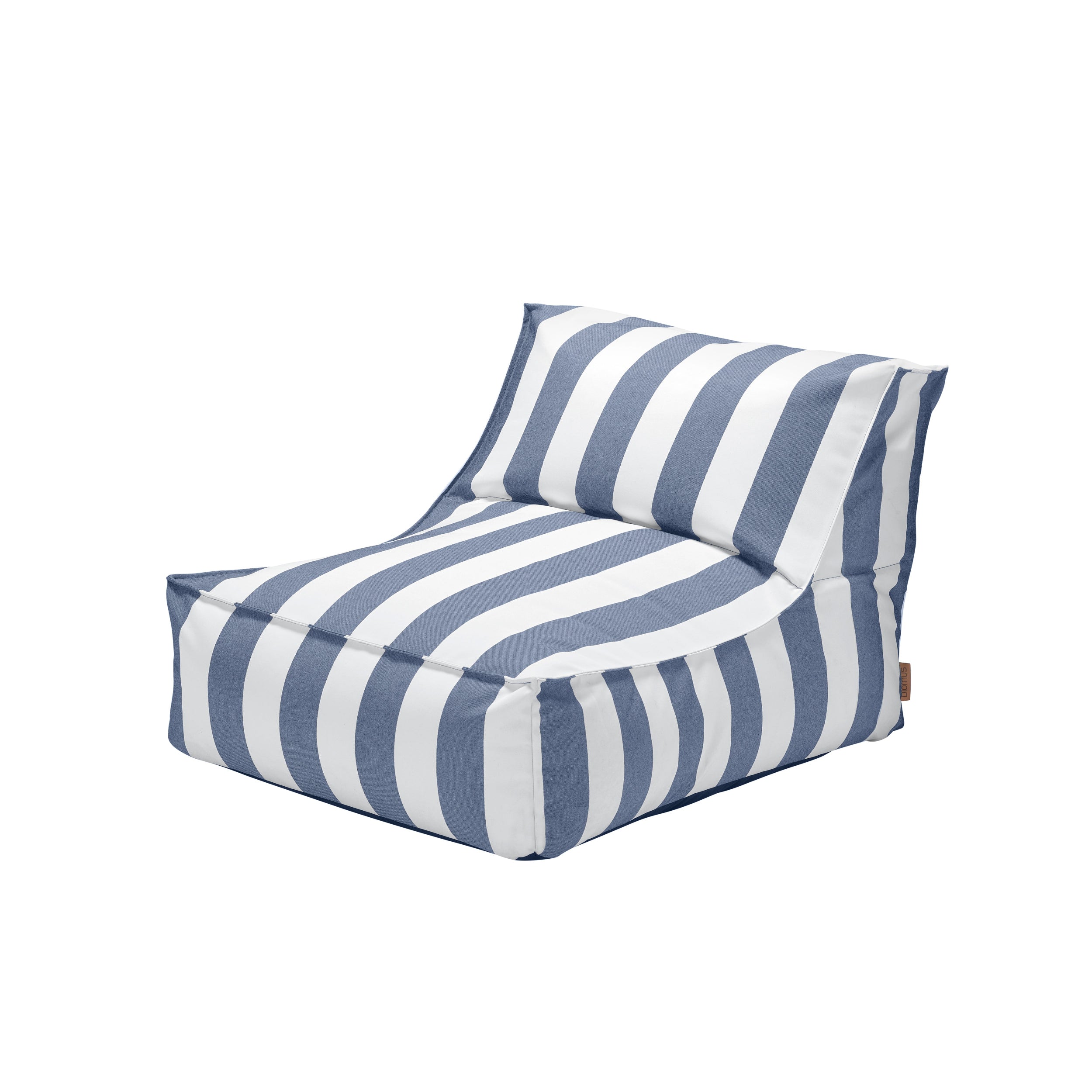 STAY Stripes Lounger Chair showing a side view on a black background