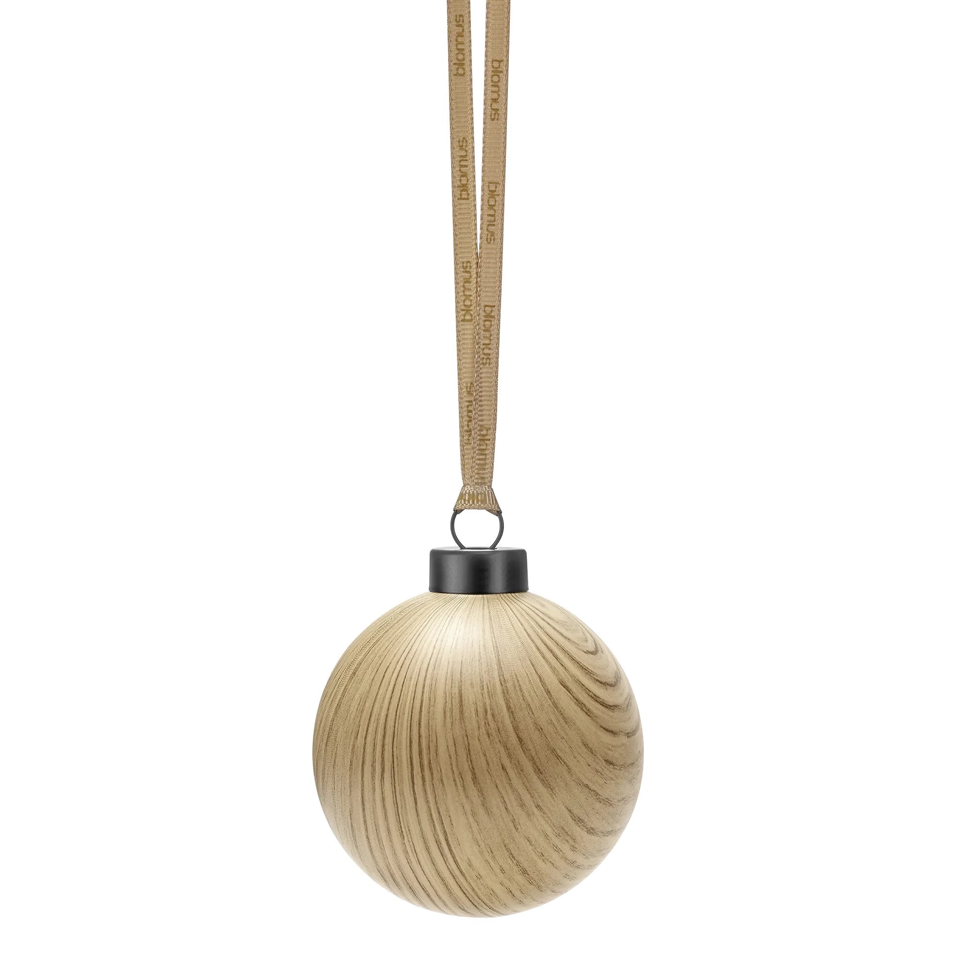 63227 Glass ball ornament with a natural finish on a white background