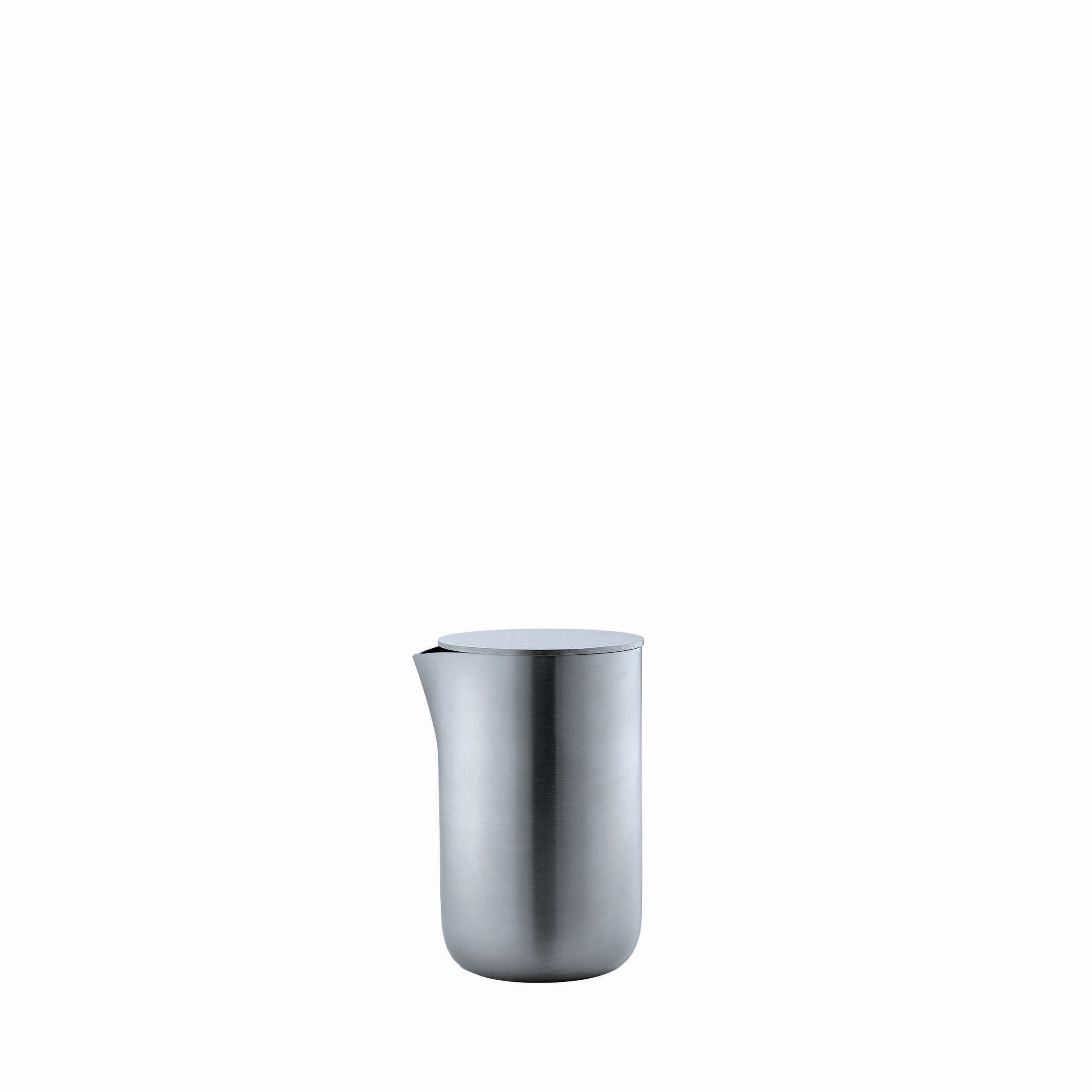 blomus BASIC Modern Stainless Steel Creamer Pitcher with Lid for Coffee or Tea Service