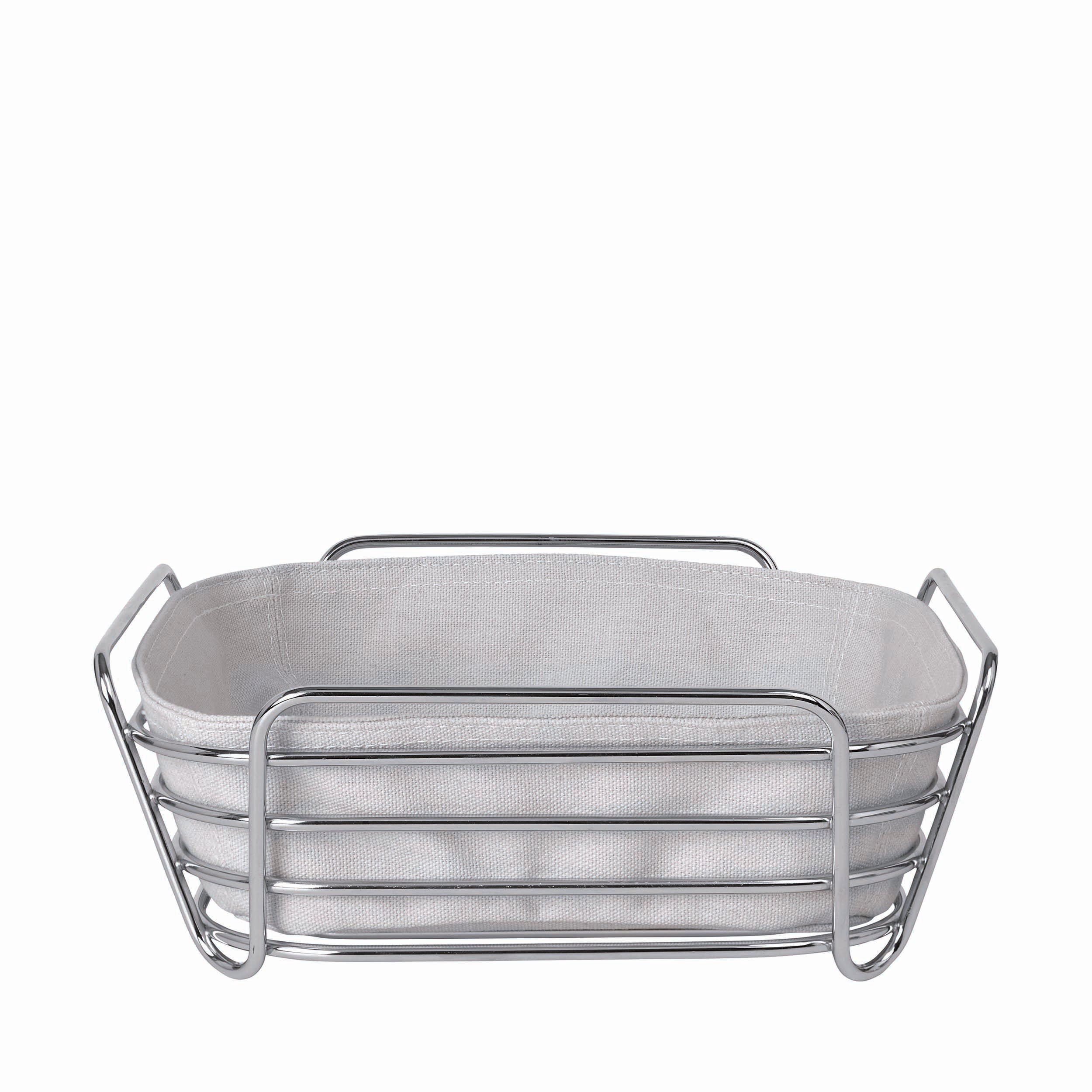 blomus DELARA Bread Basket with Removable Washable Liner – Serving Basket for Bread, Crackers, Rolls, Snacks & Kitchen Storage