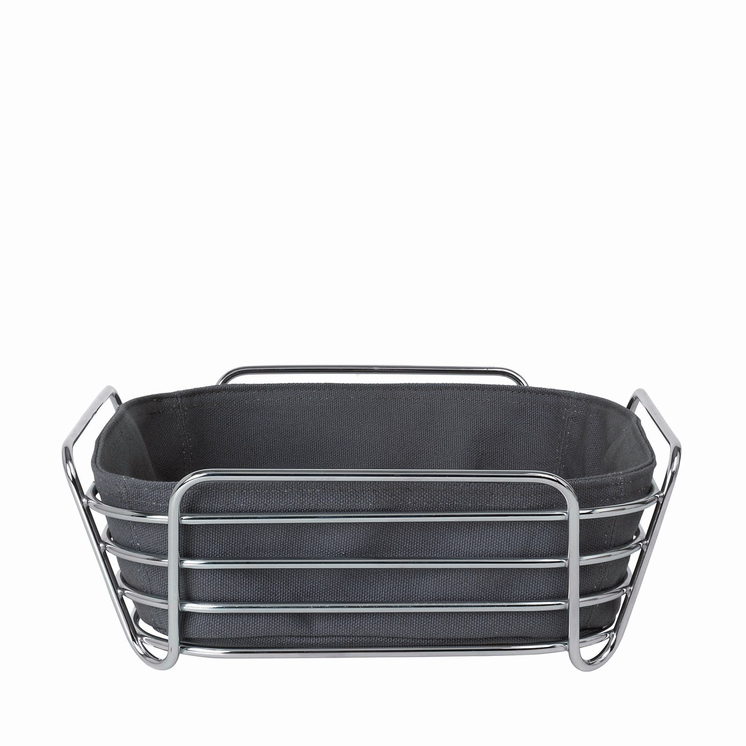 blomus DELARA Bread Basket with Removable Washable Liner – Serving Basket for Bread, Crackers, Rolls, Snacks & Kitchen Storage