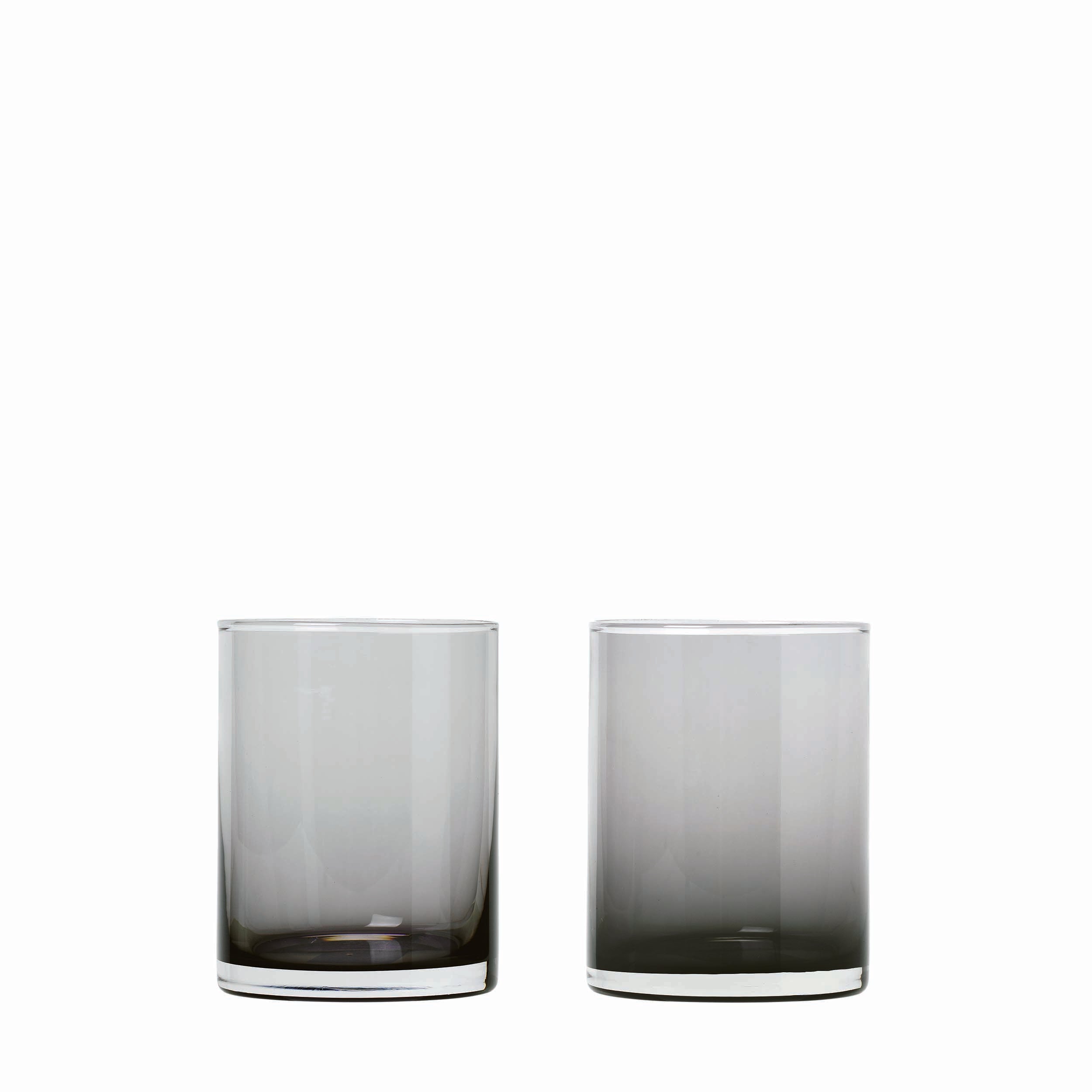 blomus MERA Hand Blown Smoke Colored Glass Tumblers Set of 2 for Cocktails, Water or Juice