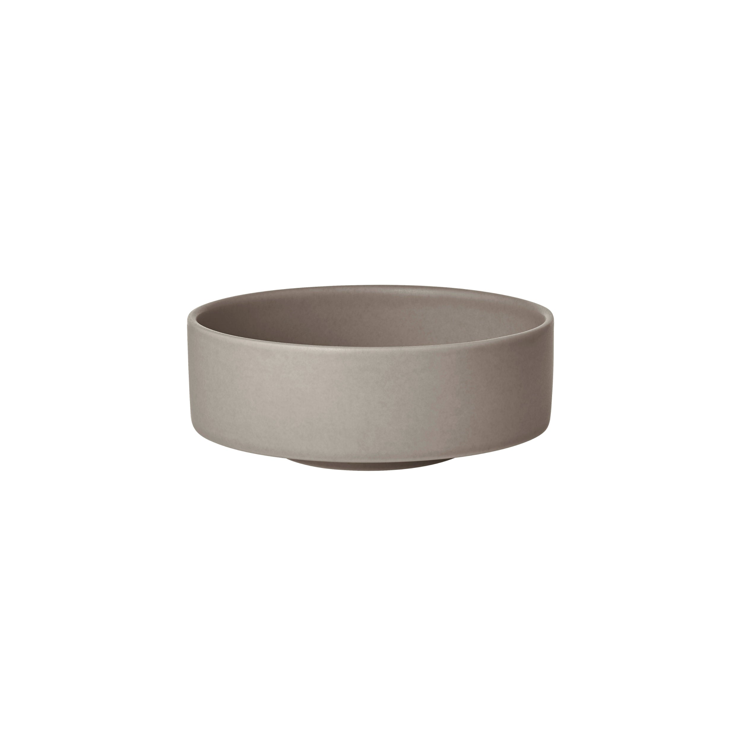 Gray ceramic bowl on a white background
