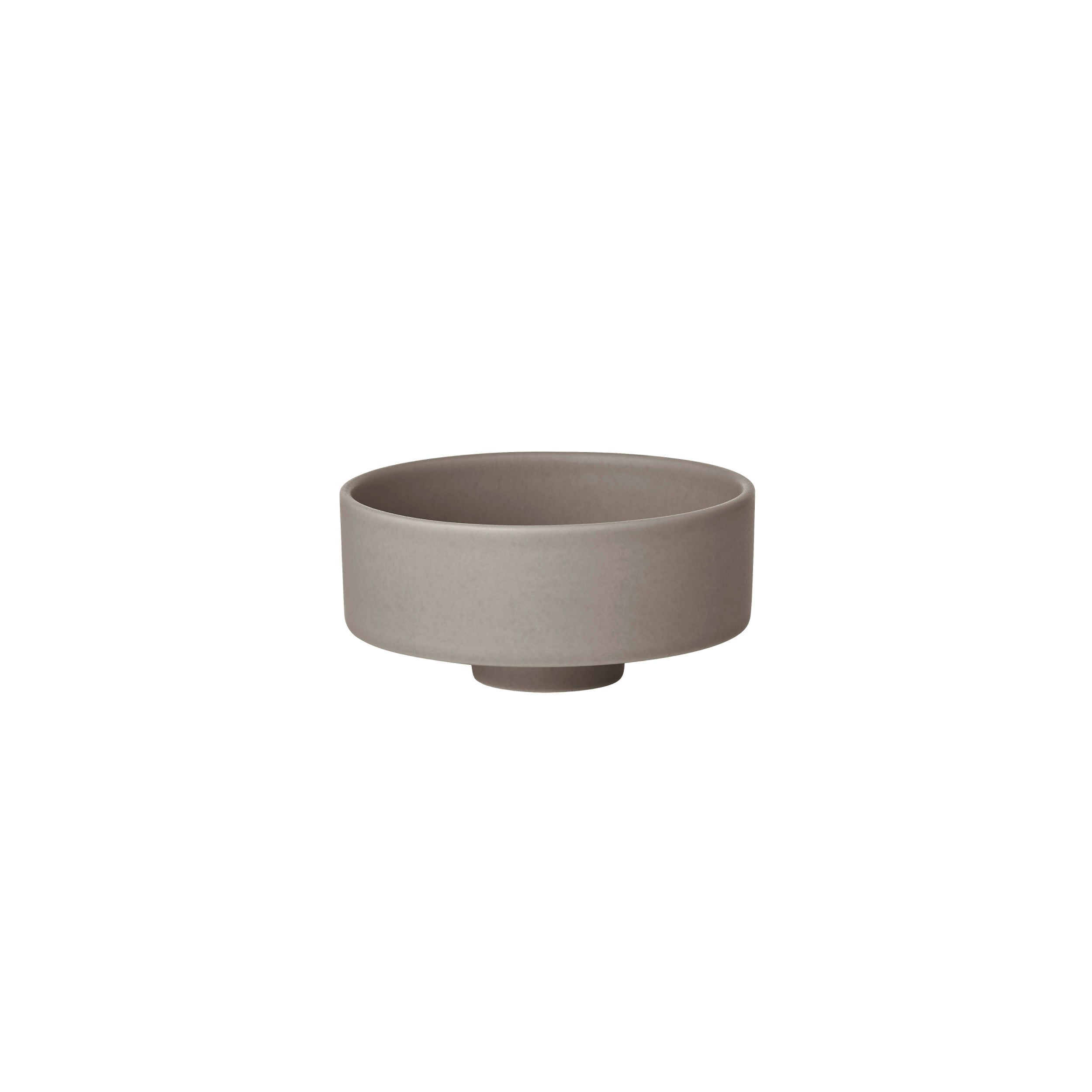 Gray ceramic bowl on a white background