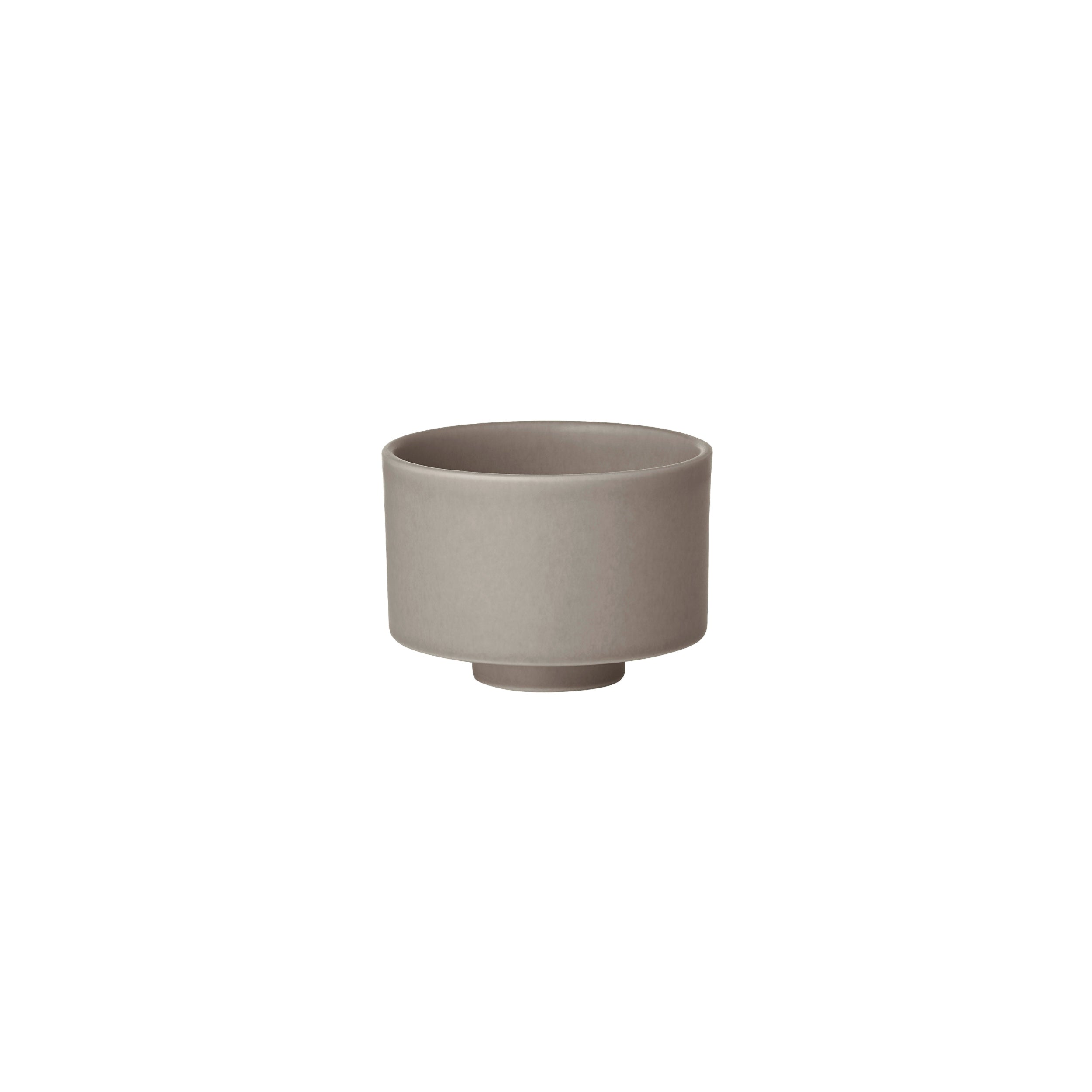 Gray ceramic cup on a white background