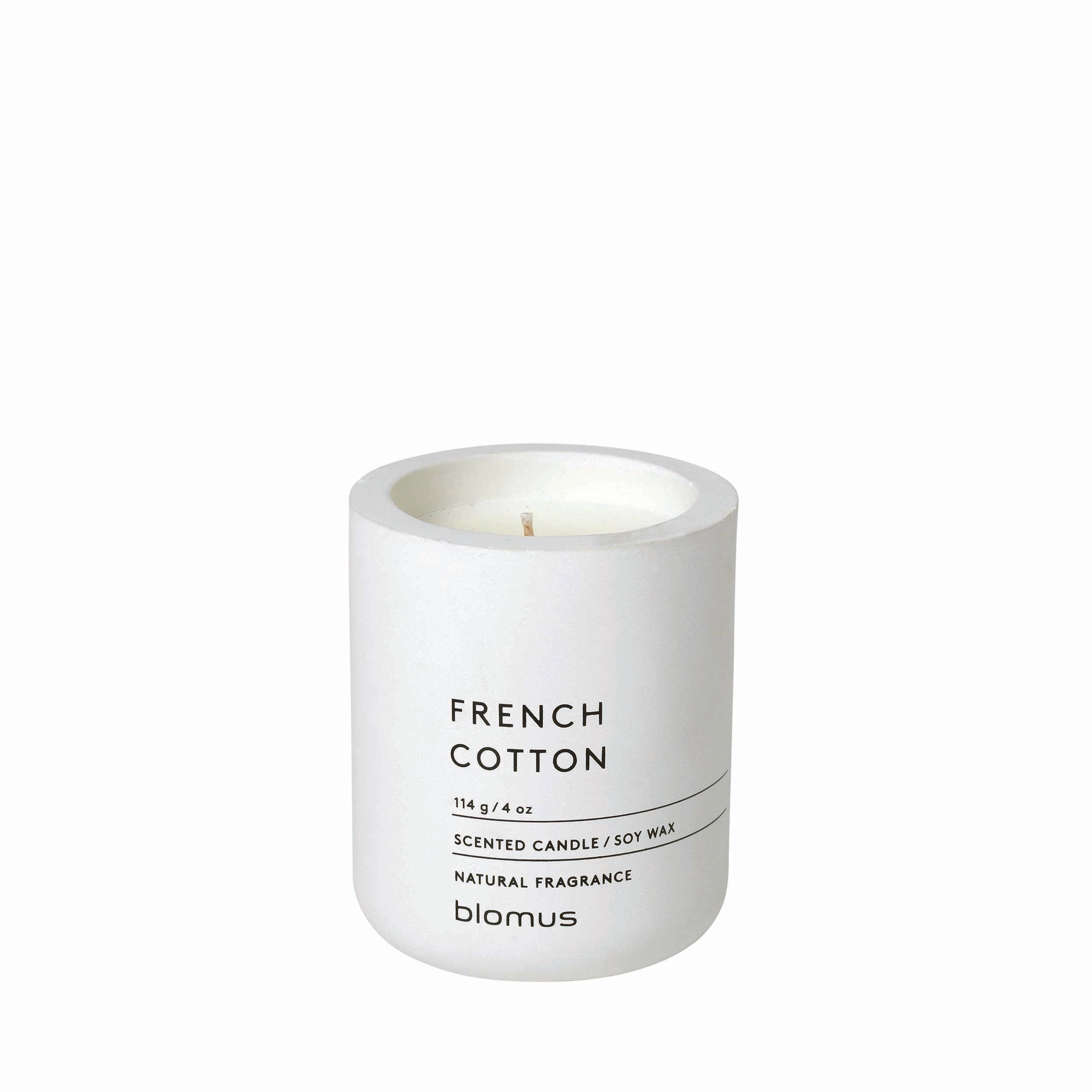 blomus FRAGA Small Scented Jar Candle with Colored Concrete Container - Soy Wax and Natural Oil Fragrance