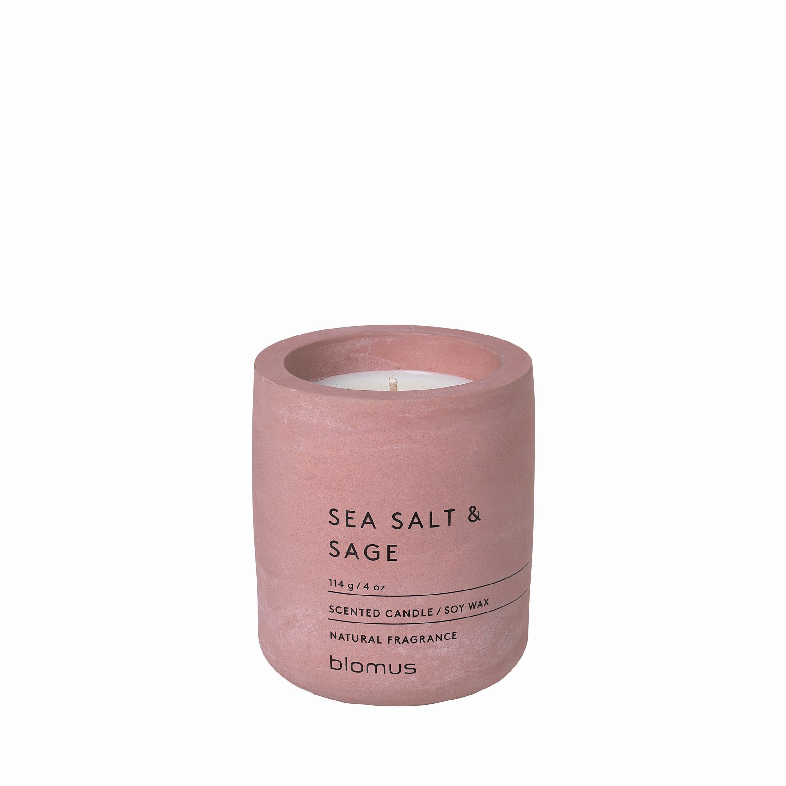 blomus FRAGA Small Scented Jar Candle with Colored Concrete Container - Soy Wax and Natural Oil Fragrance