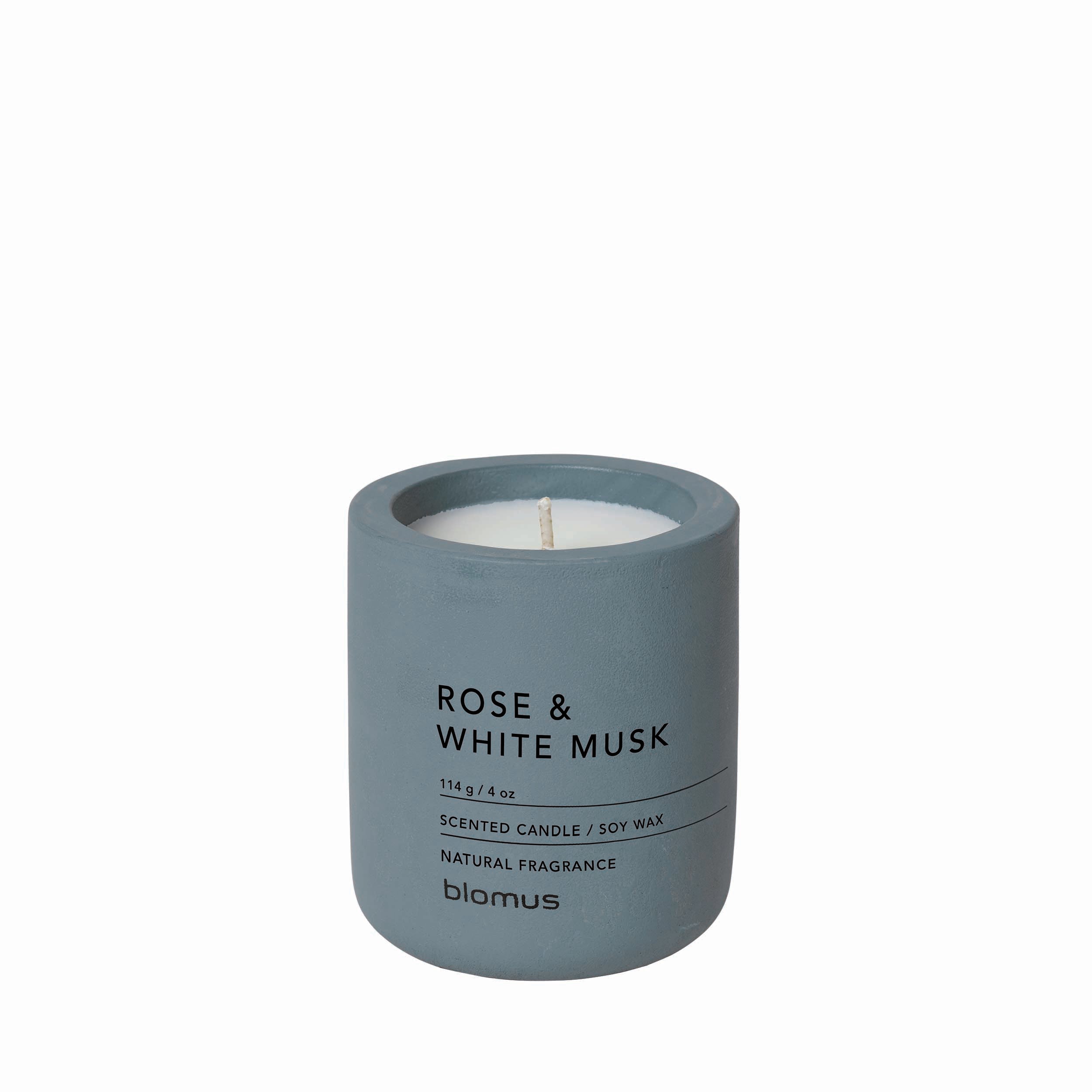blomus FRAGA Small Scented Jar Candle with Colored Concrete Container - Soy Wax and Natural Oil Fragrance