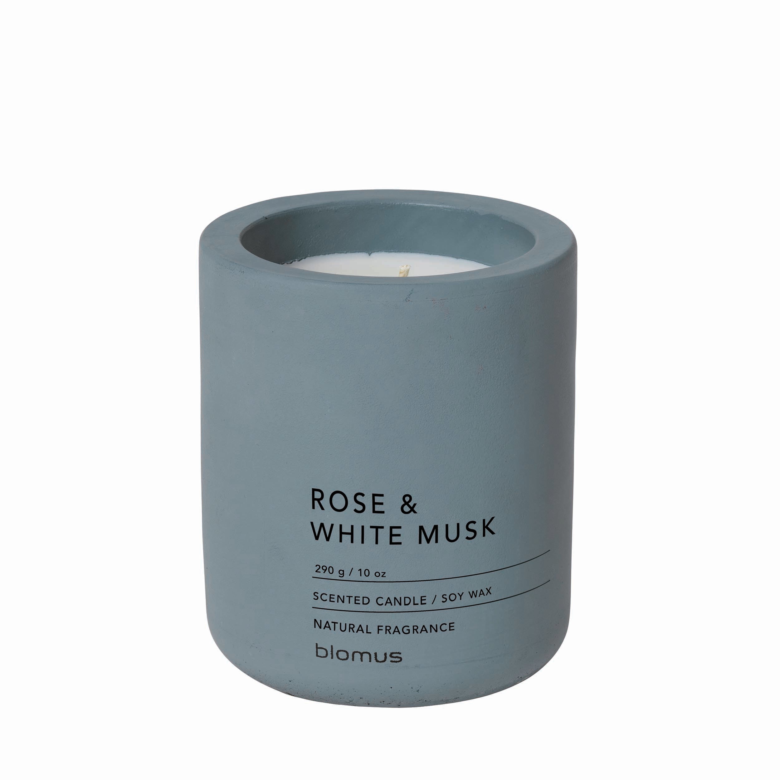 blomus FRAGA Large Scented Jar Candle with Colored Concrete Container - Soy Wax and Natural Oil Fragrance