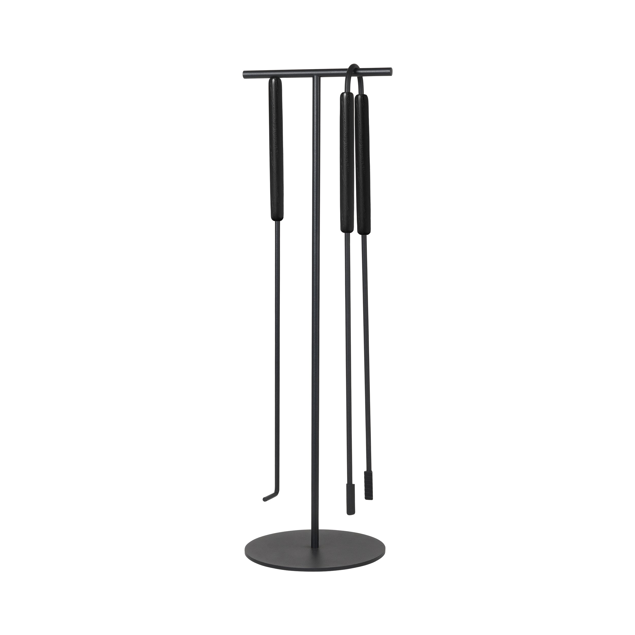 blomus ASHI Fireplace Tool Set and Stand with Magnetic Attachment - 5-Piece with Wood Accents