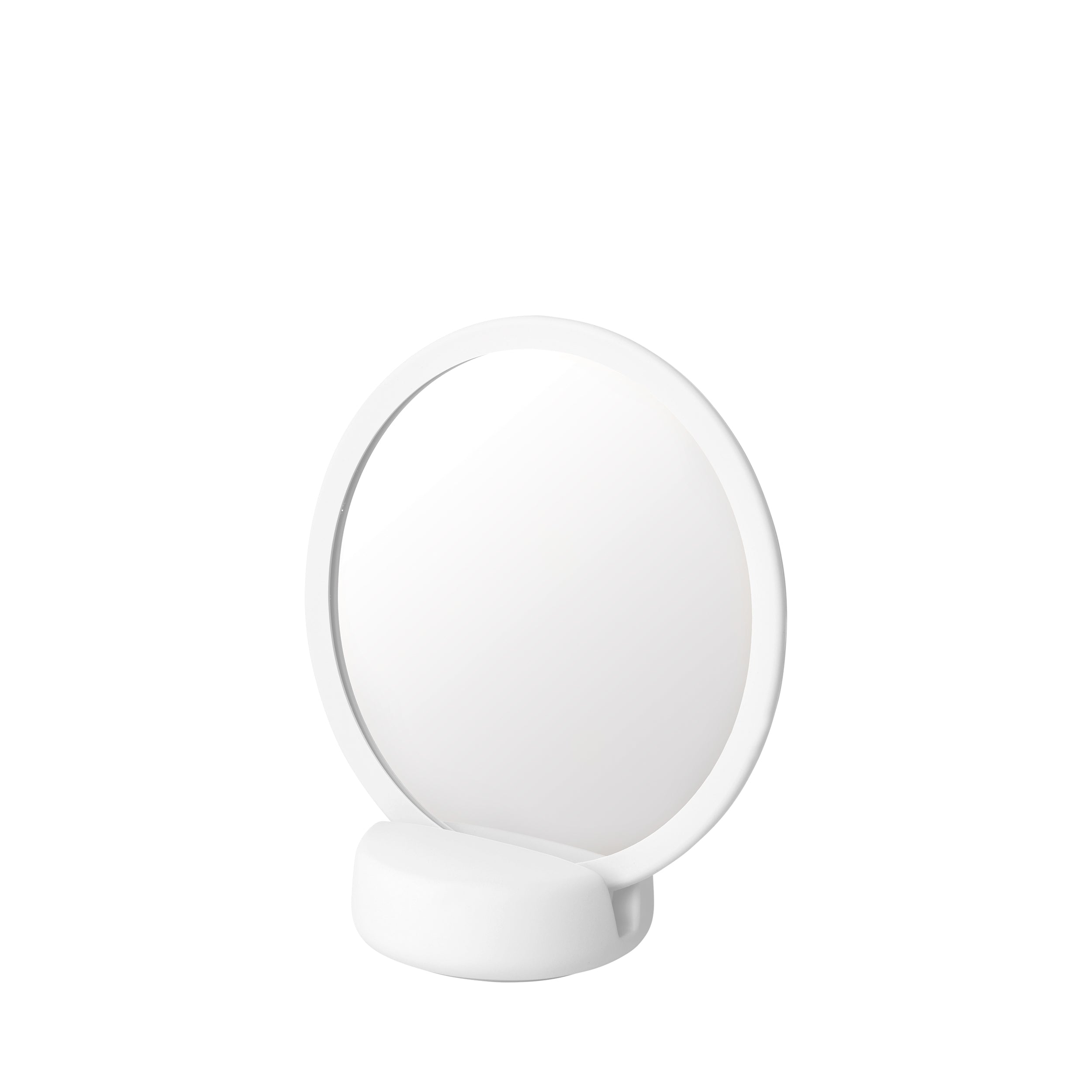 blomus SONO Vanity Countertop Magnification Mirror - Ceramic Soft Touch White