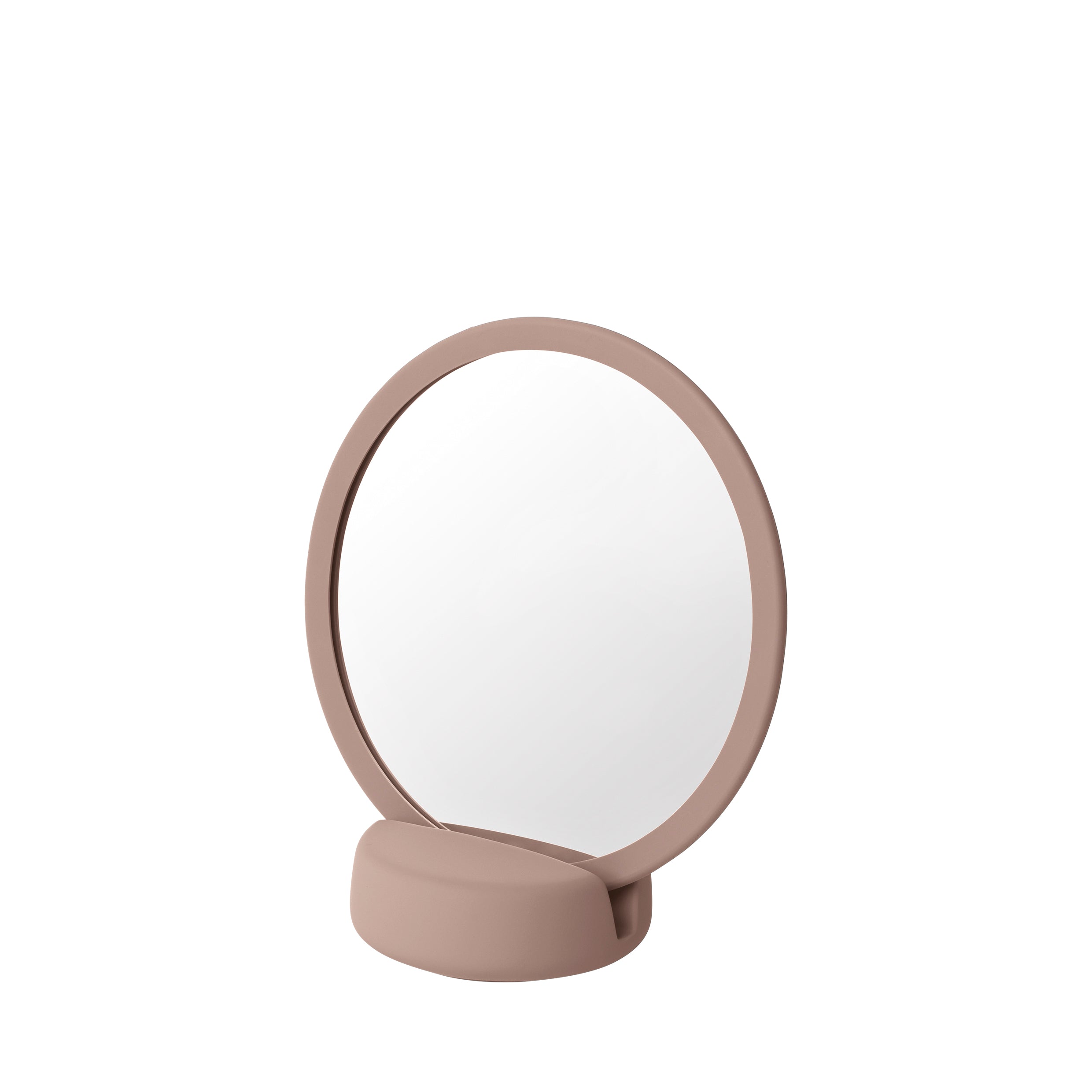 blomus SONO Vanity Countertop Magnification Mirror - Ceramic Soft Touch Misty Rose