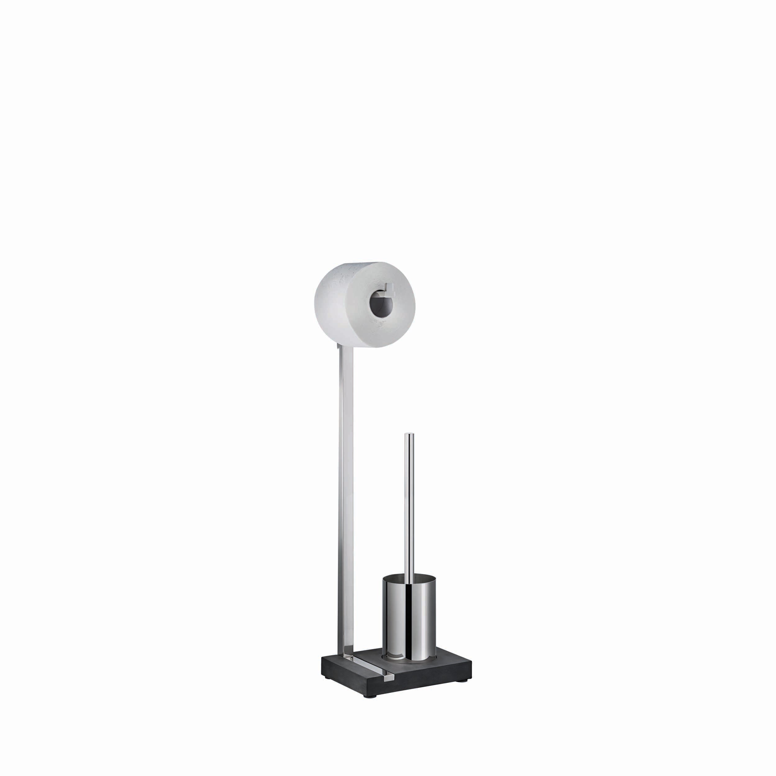 blomus MENOTO Freestanding Toilet Paper Holder with Toilet Brush and Small Holder - Polished Stainless