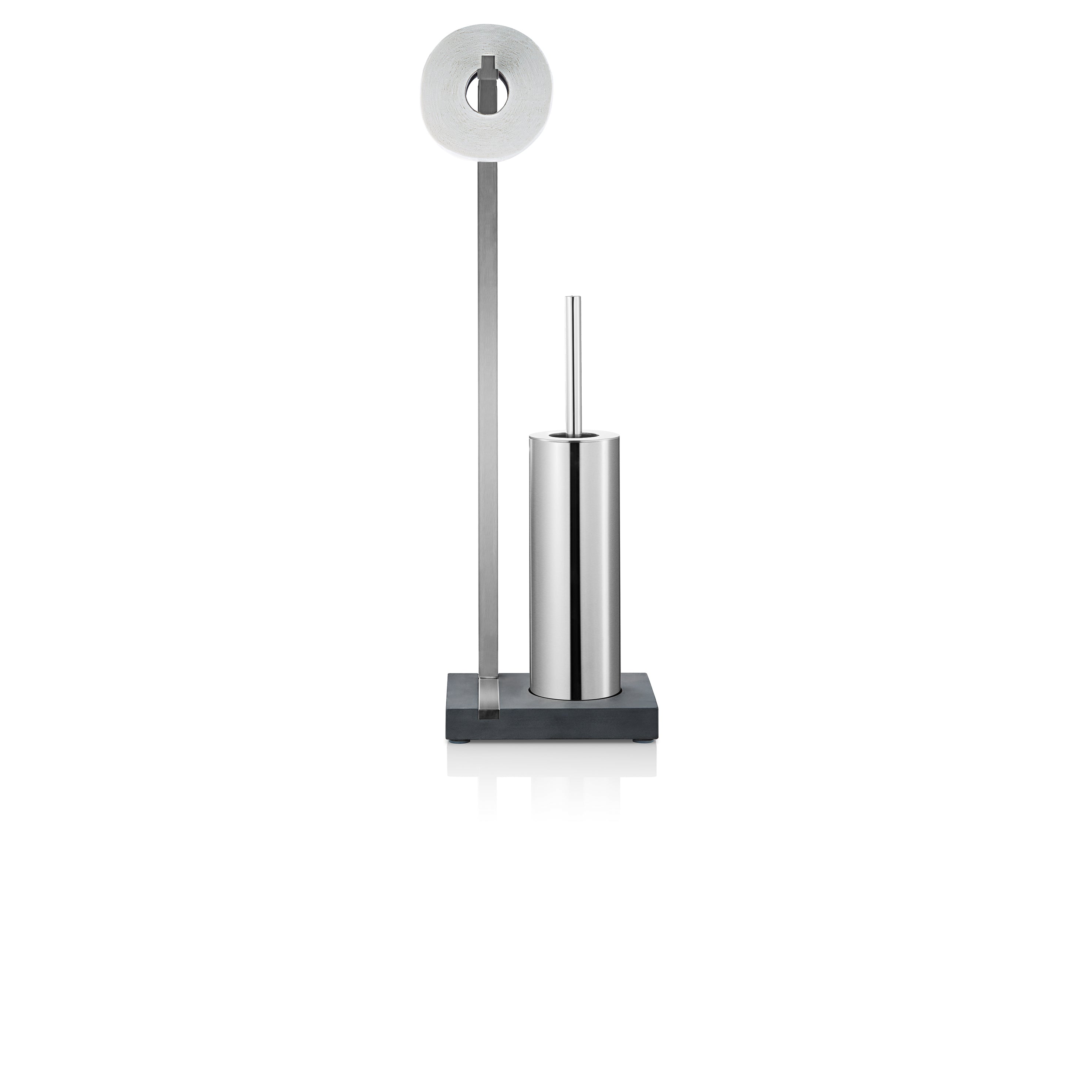blomus MENOTO Freestanding Toilet Paper Holder with Toilet Brush and Holder - Stainless Steel