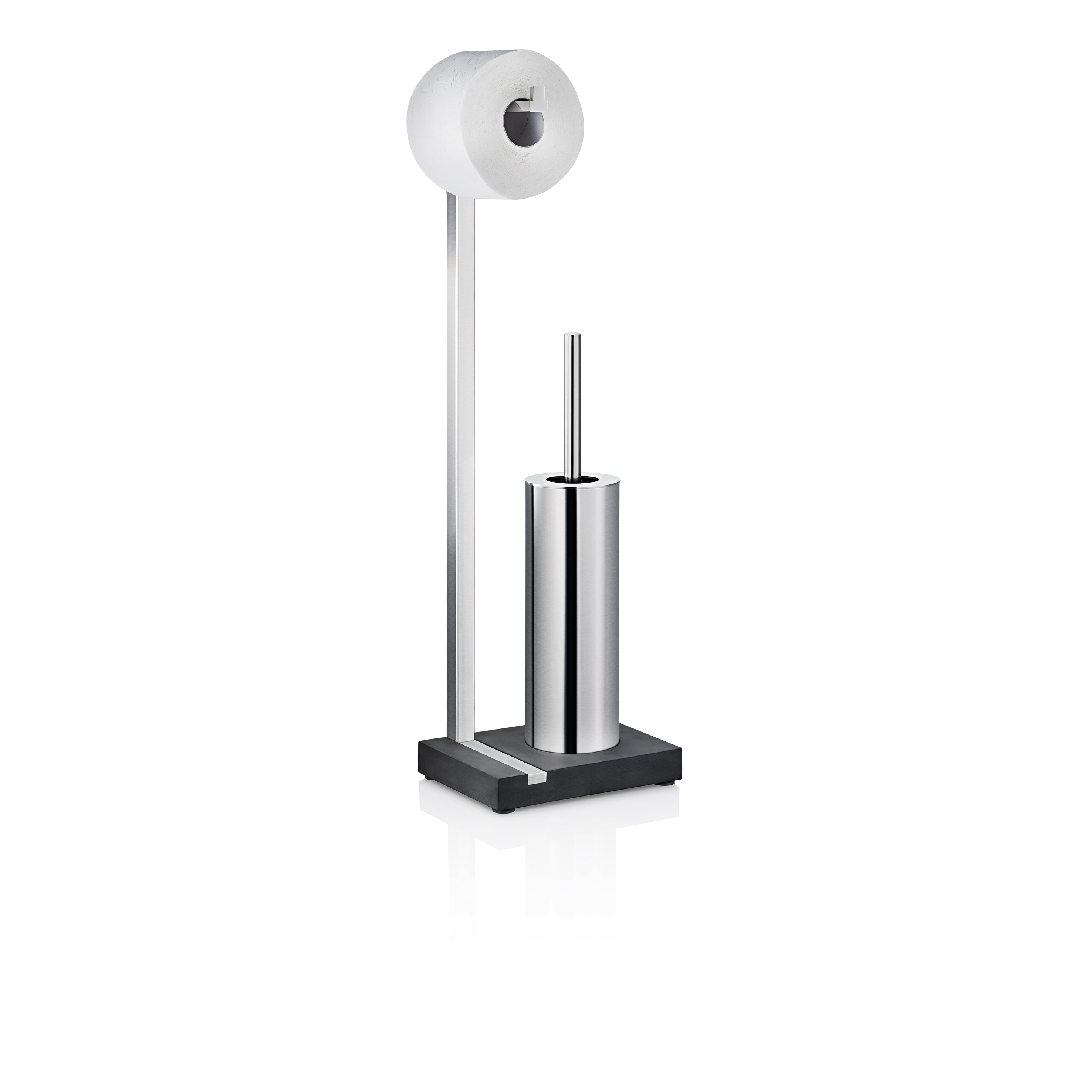 blomus MENOTO Freestanding Toilet Paper Holder with Toilet Brush and Holder - Stainless Steel