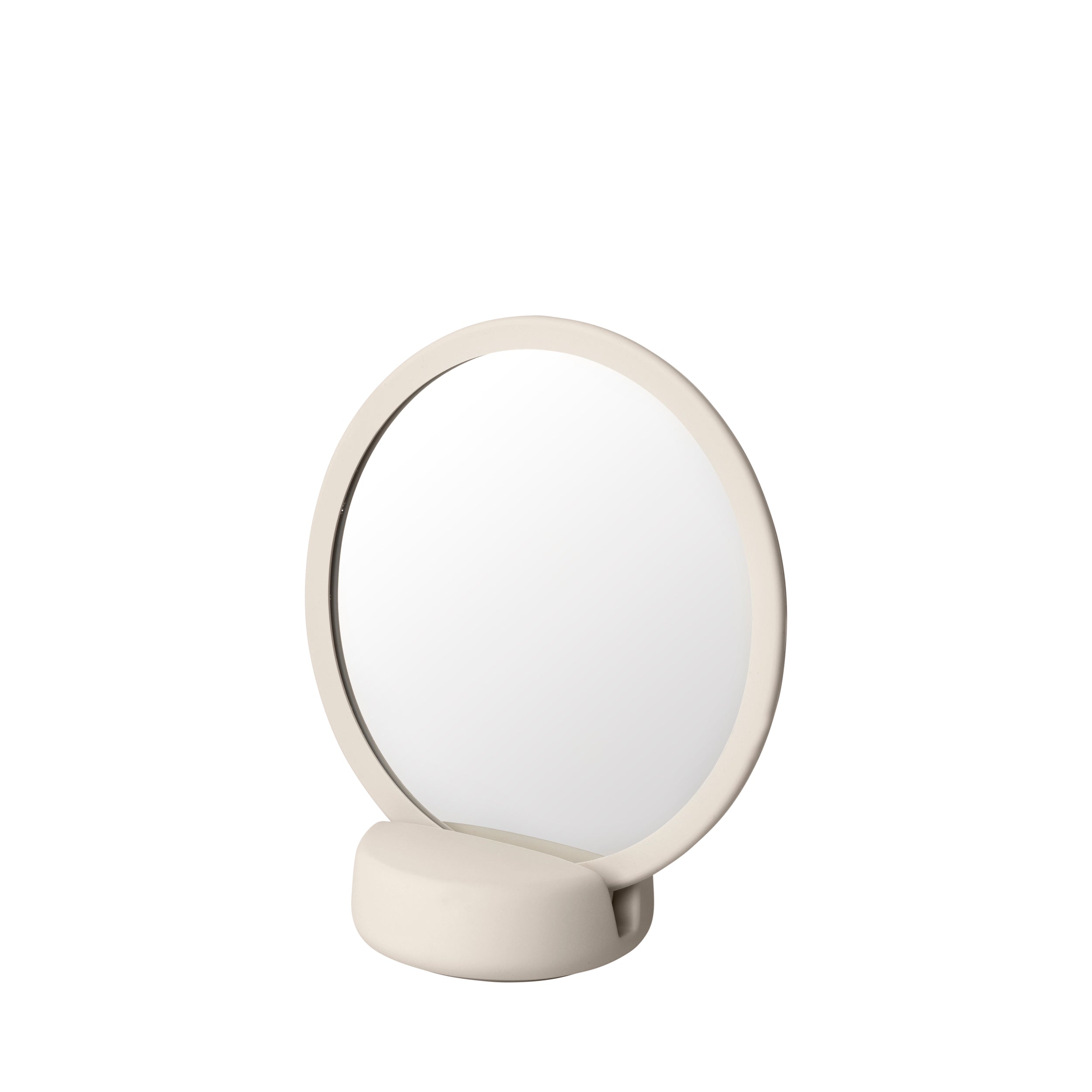 blomus SONO Vanity Countertop Magnification Mirror - Ceramic Soft Touch Moonbeam