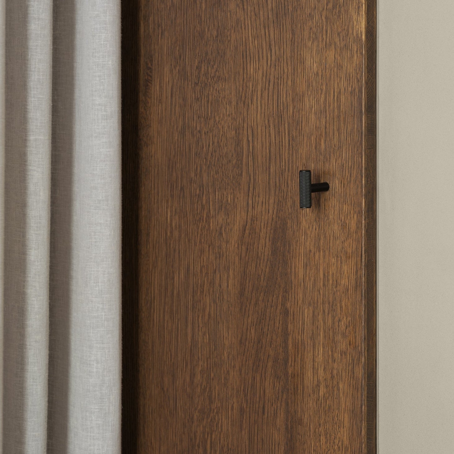 black metal towel hook with knurled finish