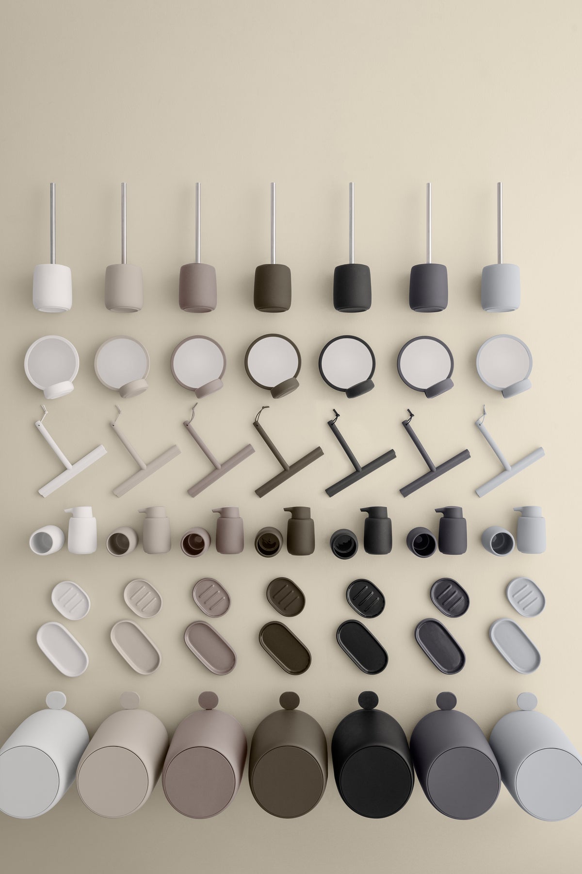SONO Modern Bathroom Accessory Set - Limited Color Release - Ceramic Soft Touch Soap Dispenser, Tumbler & Tray Organizer