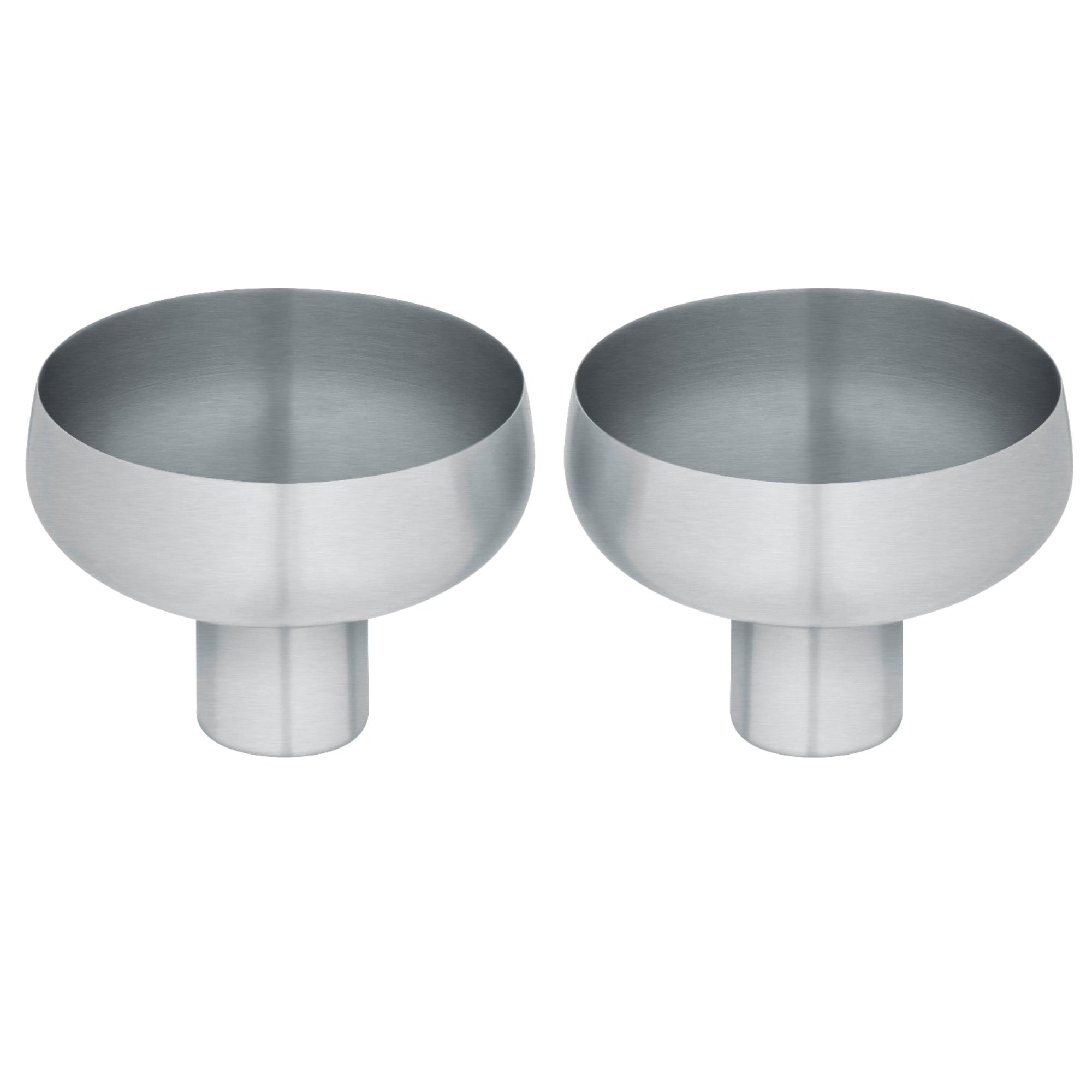 blomus KOYOI Japanese Inspired Stainless Steel Coupe with Pedestal Stem Set of 2 for Serving Drinks or Snacks