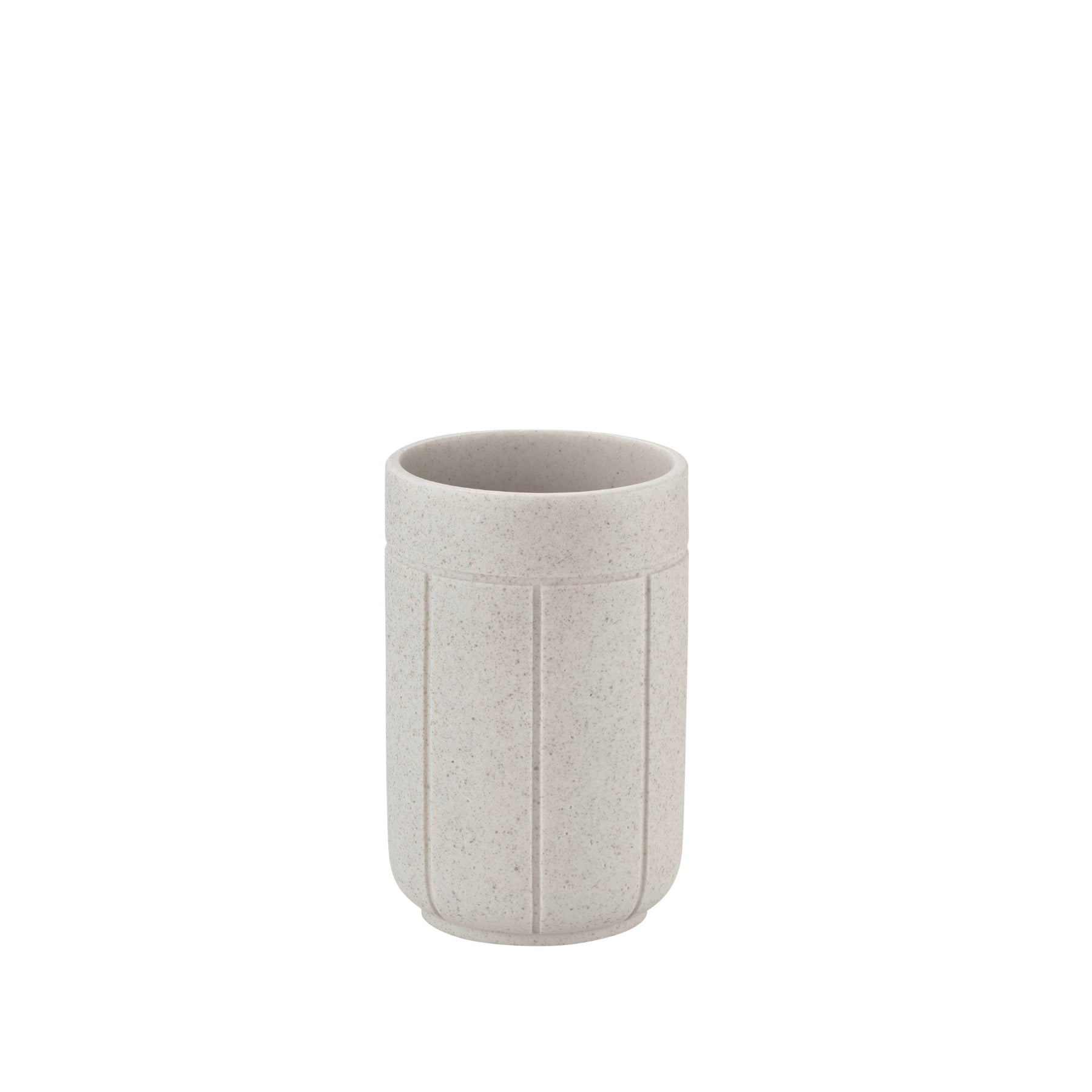 blomus KUA Bathroom Tumbler and Toothbrush Holder Organizer - Recycled Polyresin - Modern Organic
