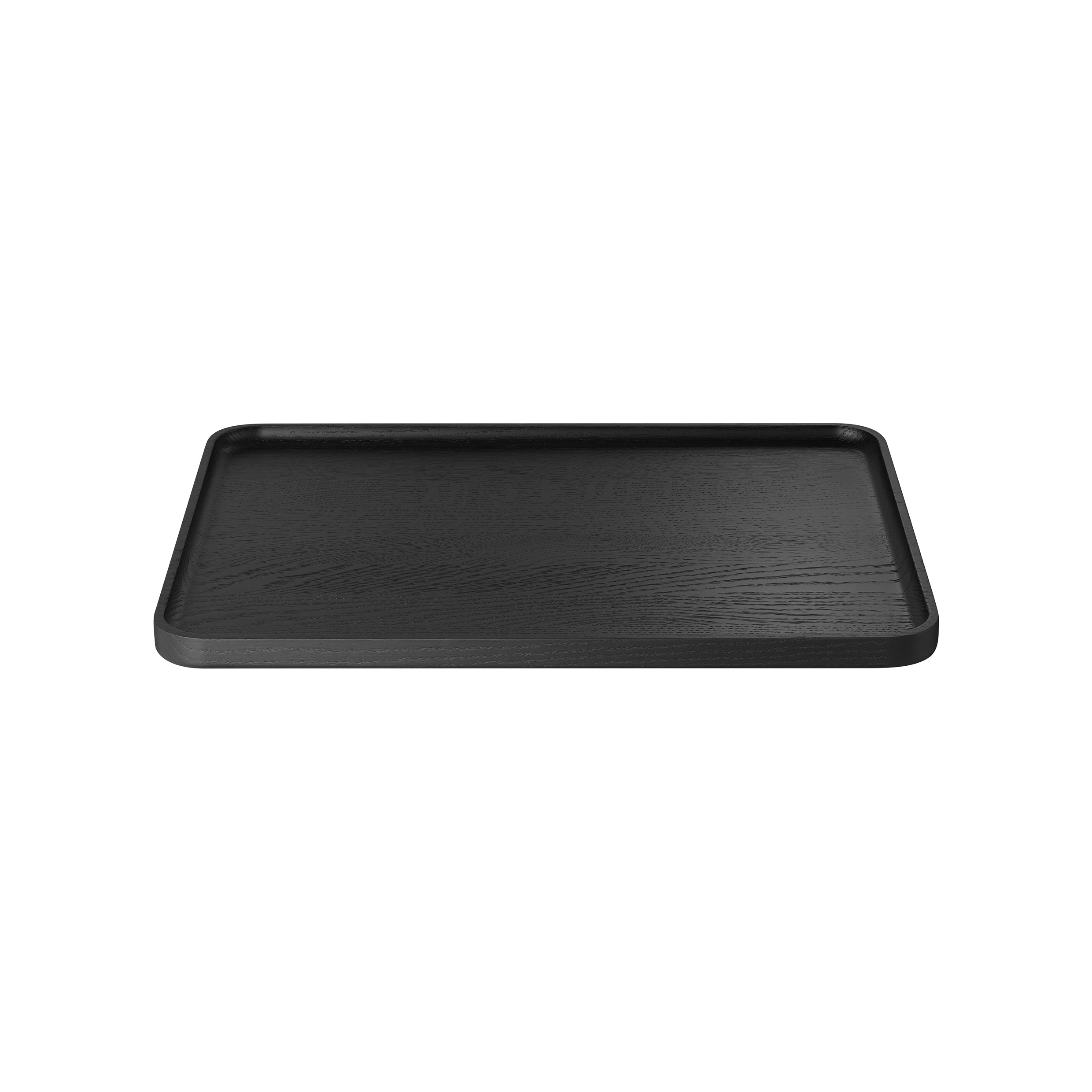 blomus OKU Decorative and Functional Solid Oak Black Lacquered Rectangular Tray