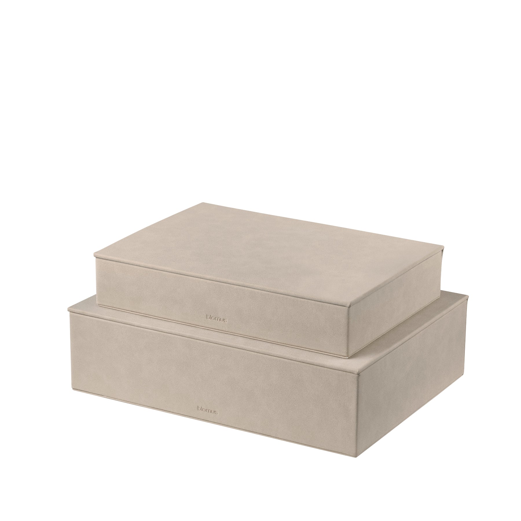 blomus SAHLA Faux Suede Luxury Decorative Storage Boxes for Shelves, Office and Closet - Set of 2