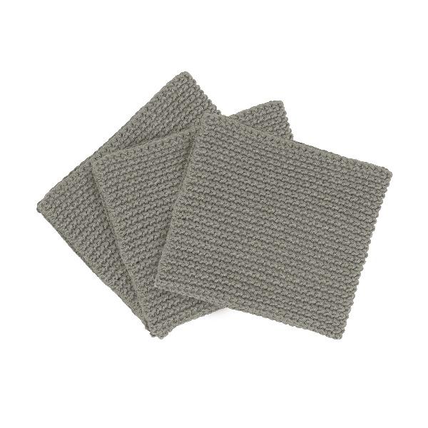 Wipe Perla Knitted Dish Cloths Cotton Set of 3