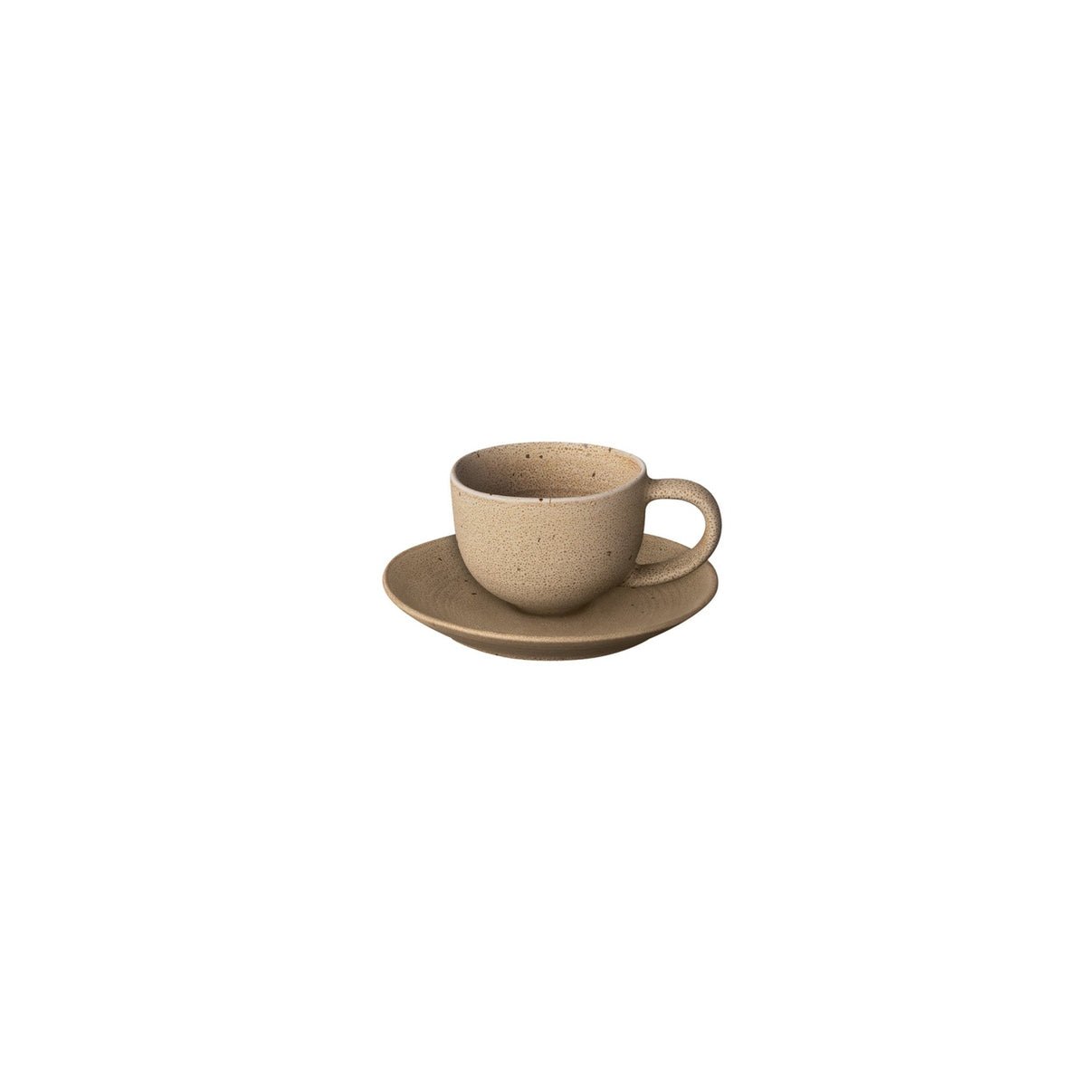 2 Oz / 60 Ml Beige Espresso Cup With Saucer, Modern Minimalist