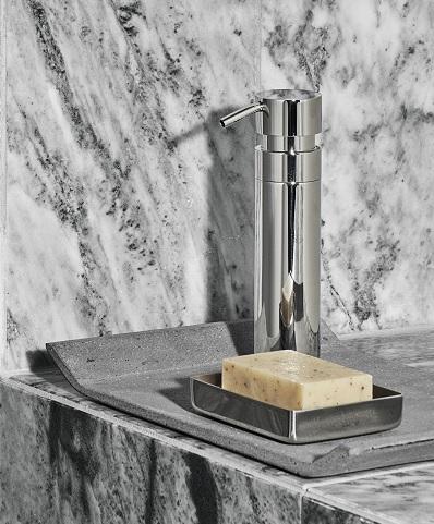 Pilar Sink Mounted Metal Soap Dispenser in Stainless