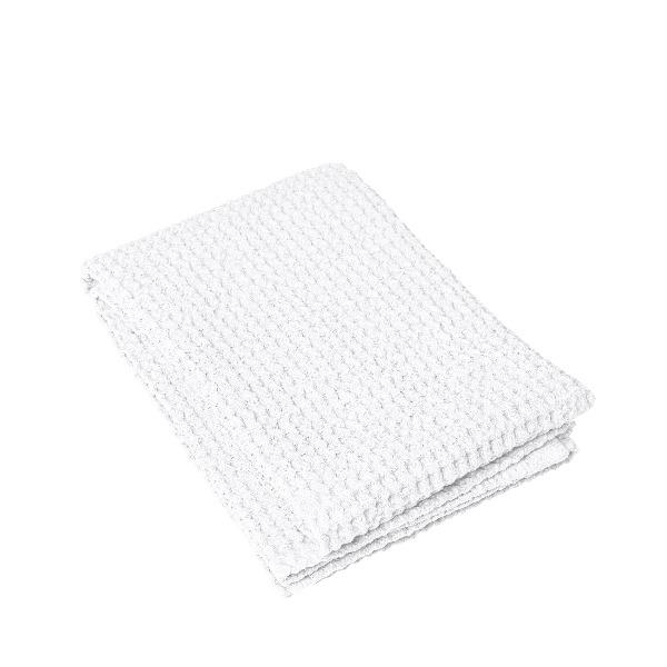 Carre blanc White Bath Towel Beach Waffle Fish Embroidered Cotton
