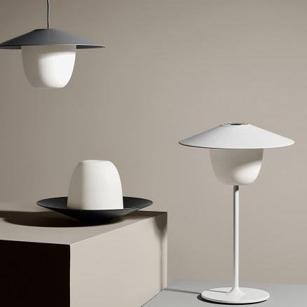 blomus ANI LED lamp displaying multiple uses as hanging or table lamp