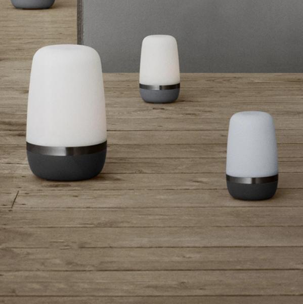 SPIRIT outdoor LED lanterns on a wooden deck