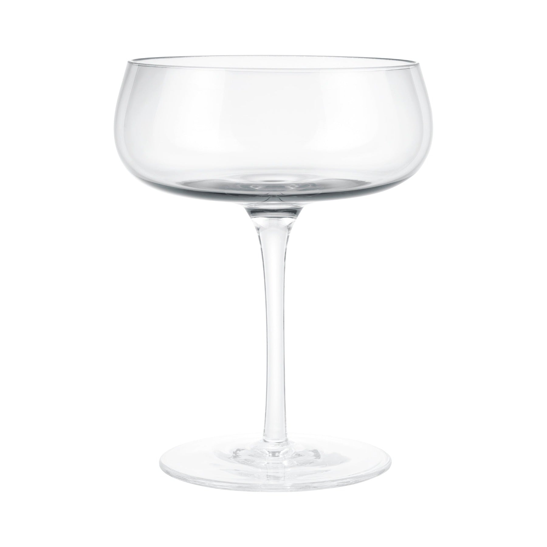 blomus BELO Hand Blown Champagne Saucer - Clear Glass Tapered Tulip Shape Coupe Stemware - 2 pieces