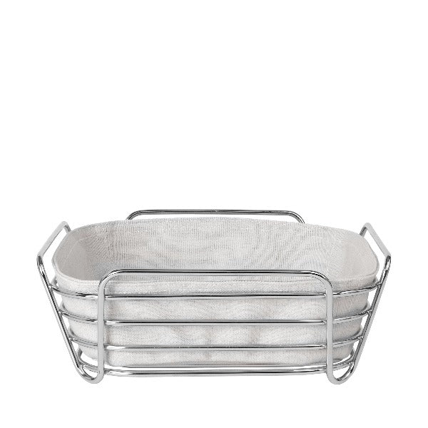 blomus DELARA Bread Basket with Removable Washable Liner – Serving Basket for Bread, Crackers, Rolls, Snacks & Kitchen Storage
