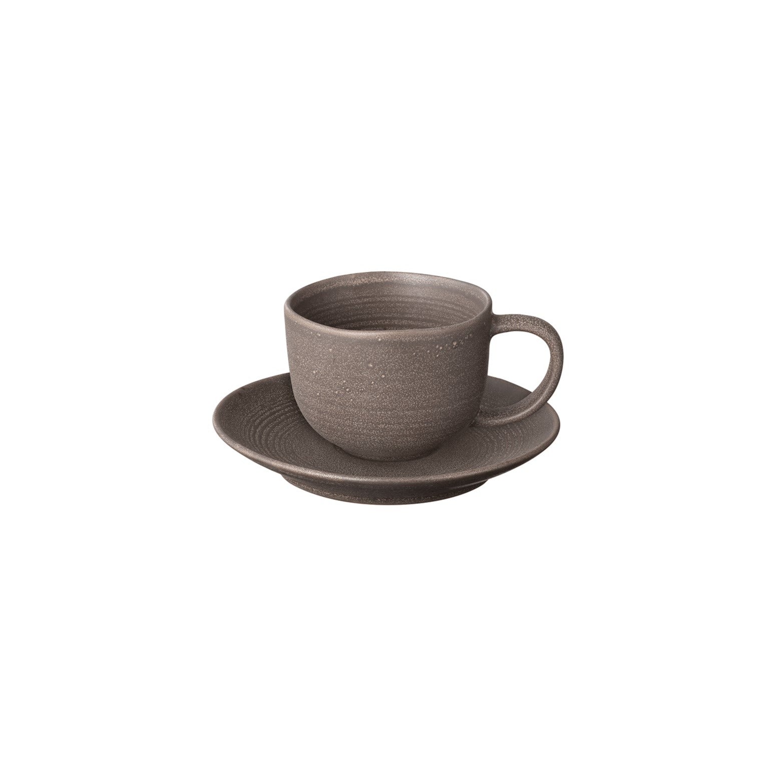 blomus KUMI Stoneware Coffee Cup with Saucer - Japanese Style Dishware Coffee Set of 2