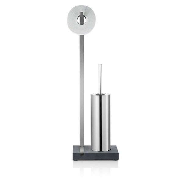 blomus MENOTO Freestanding Toilet Paper Holder with Toilet Brush and Holder - Stainless Steel