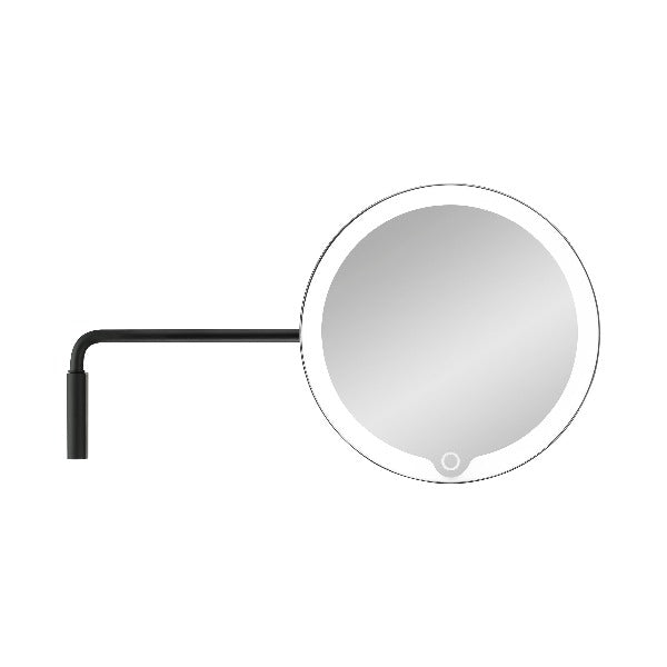 blomus MODO Wall Mounted LED Magnifying Vanity Makeup Mirror - Rechargable - Ti-Coated Stainless Steel