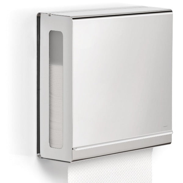 blomus NEXIO Stainless Steel Wall Mounted Commercial Paper Towel Dispenser - Polished Stainless - C-Fold Towels