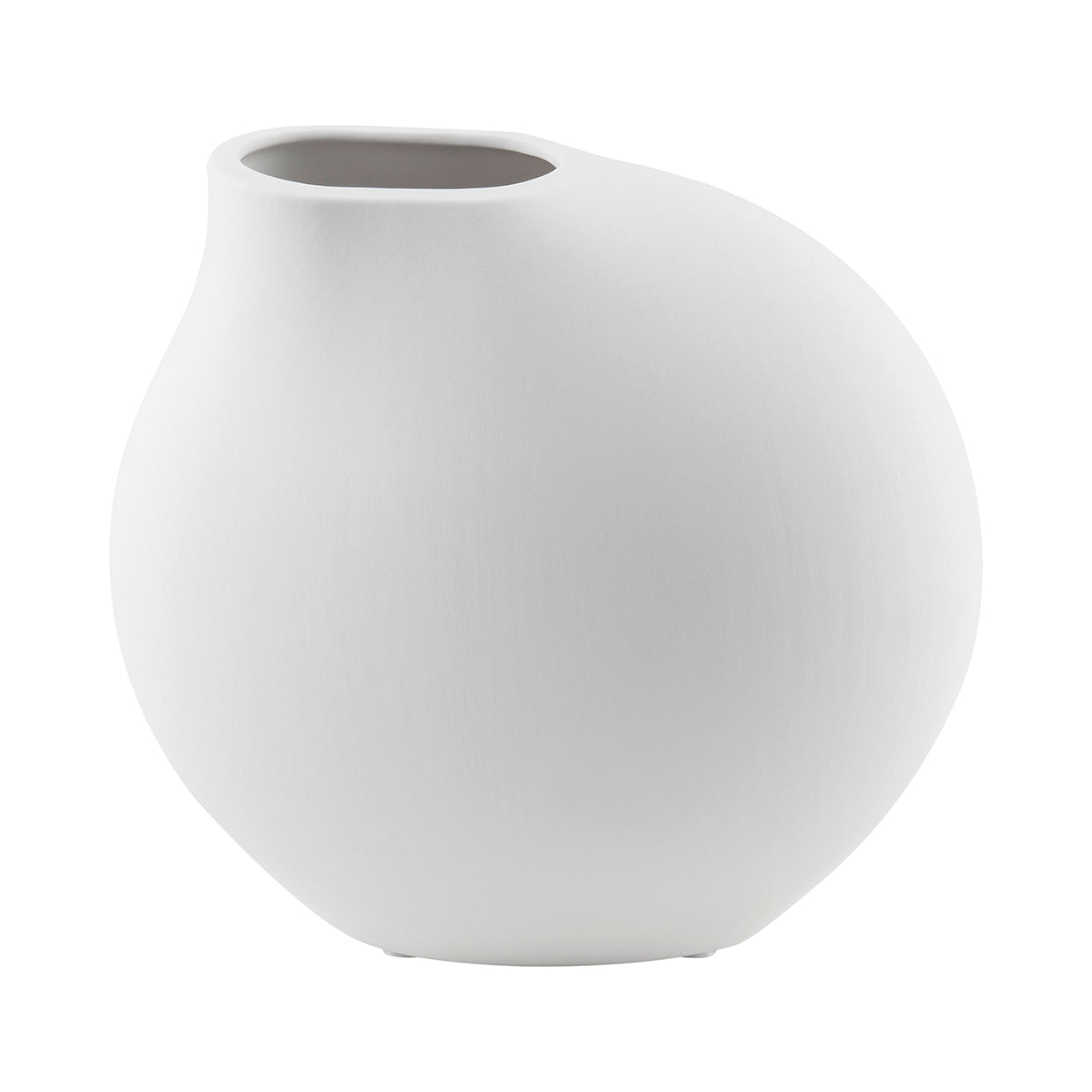 blomus NONA Porcelain Sculptural Vase with Organic Soft Curves - White Color