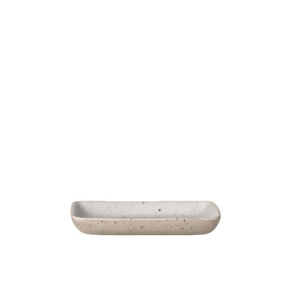 blomus SABLO Scandinavian Stoneware Rectangular Snack Plates Set of 4 for Appetizers - Organic Dishware