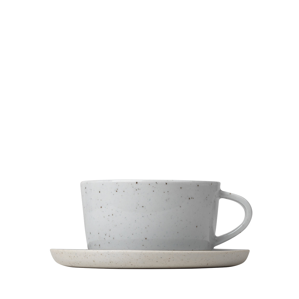 blomus SABLO Scandinavian Stoneware Tea Cups with Saucers - Dishware Tea Service Set of 2