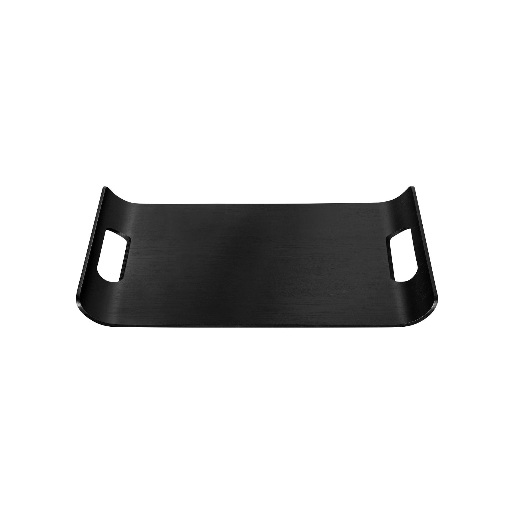 blomus WILO Wood Serving Tray with Handles and Non-Slip Surface - Black Lacquered Oak Plywood