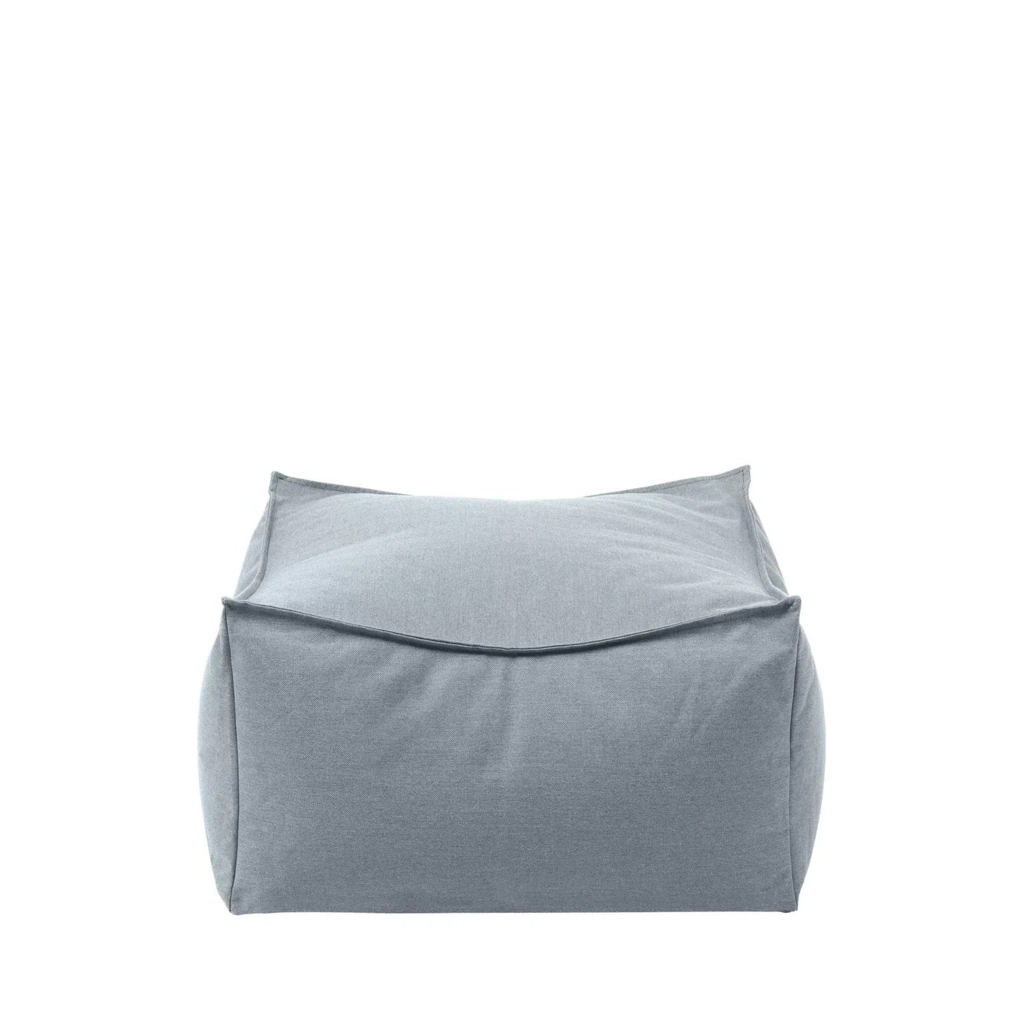 Ocean colored pouf on a white background