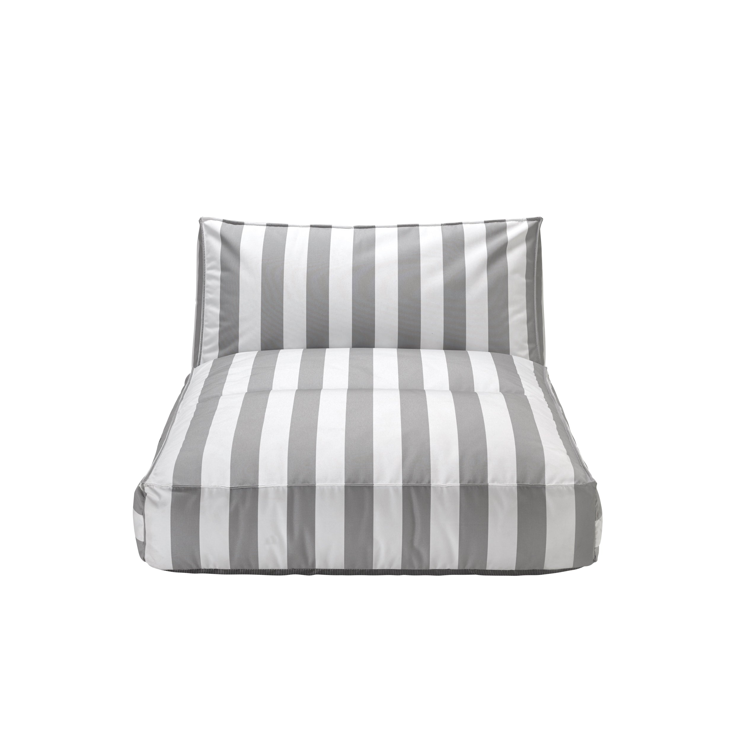 62319 STAY Stripes Day Bed in Elephant Grey on white backgroun