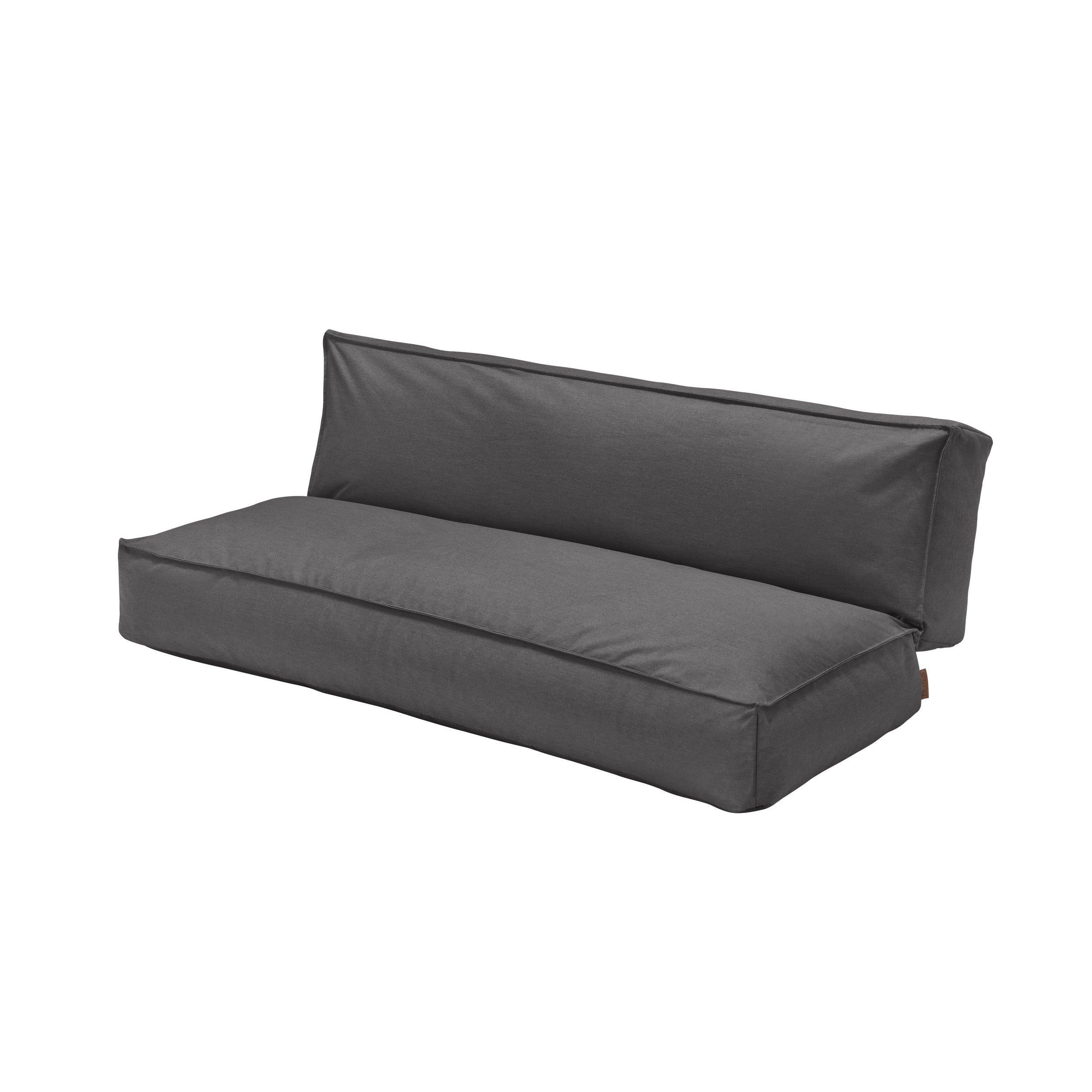 3-seater couch with a diagonal view in color coal on white background