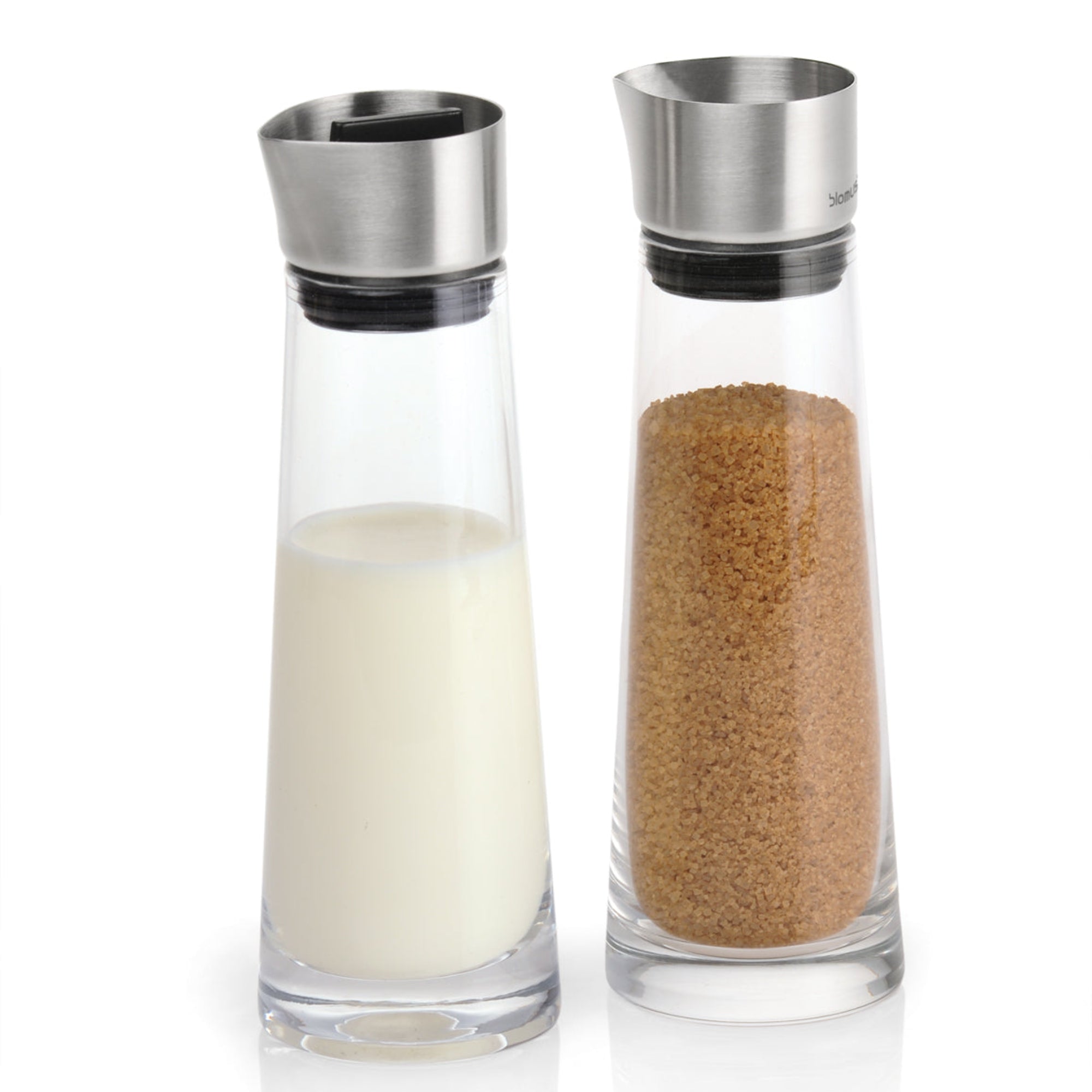 blomus MACCHIATO Sugar and Creamer Set – Contemporary Glass and Stainless Coffee Serving Set