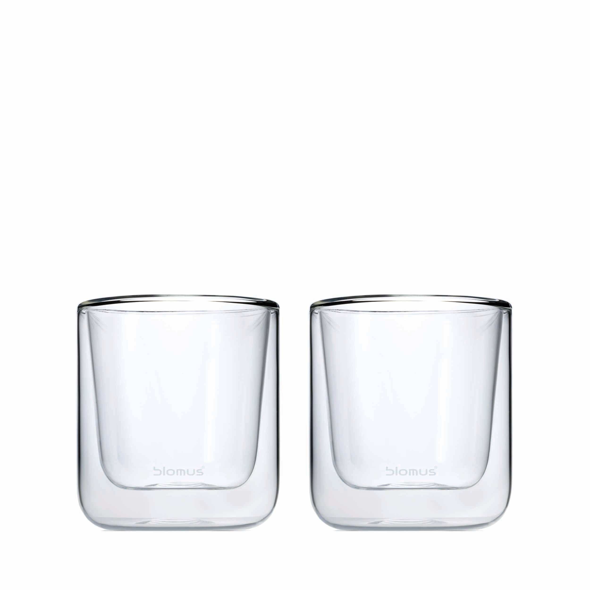 blomus NERO Modern Double Wall Drinking Glasses for Hot or Cold Drinks Set of 2 - 7 Fluid Ounces 
