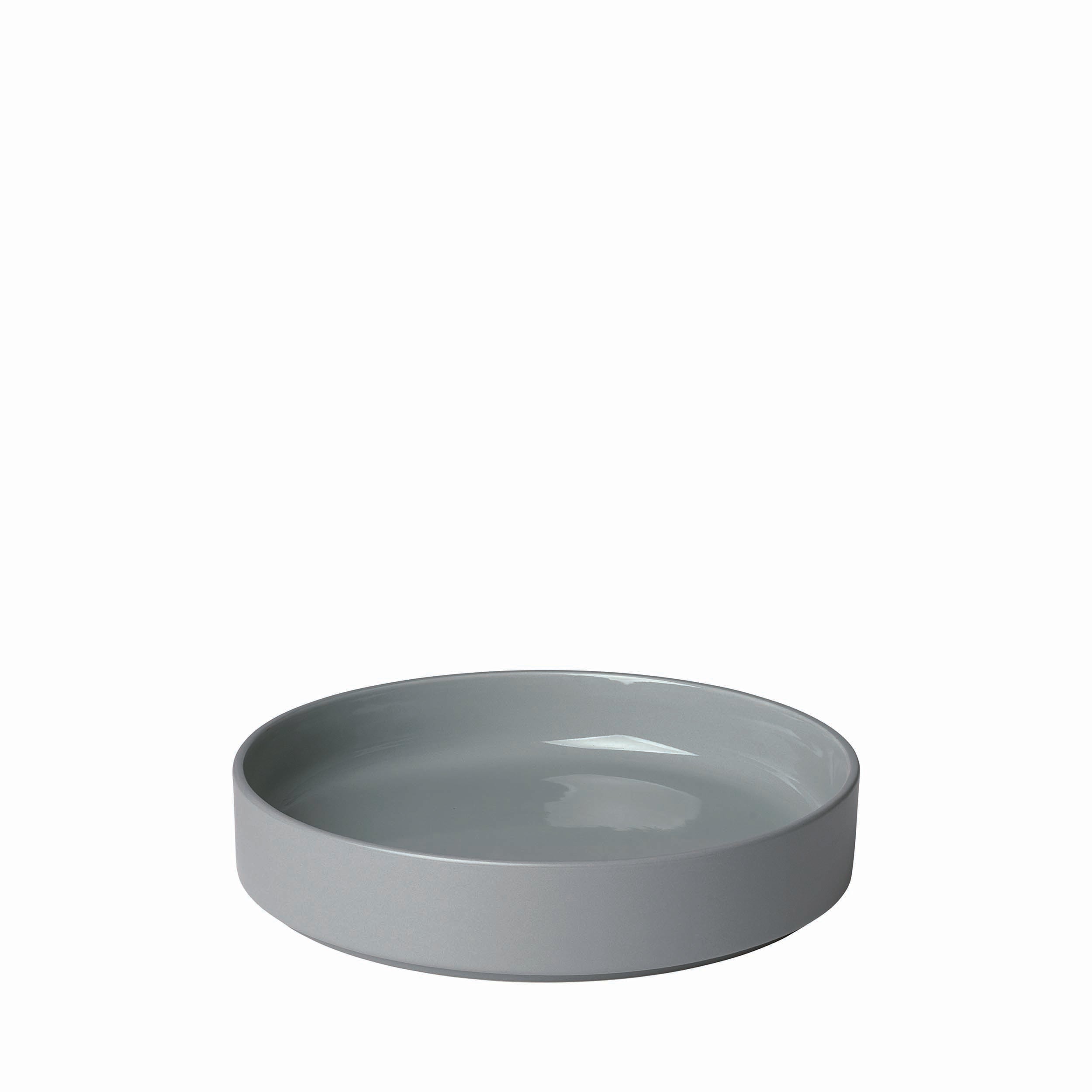 blomus PILAR Modern Stoneware Plates Sets of 4 - Deep Dessert Plate for Kitchen or Fine Formal Dining