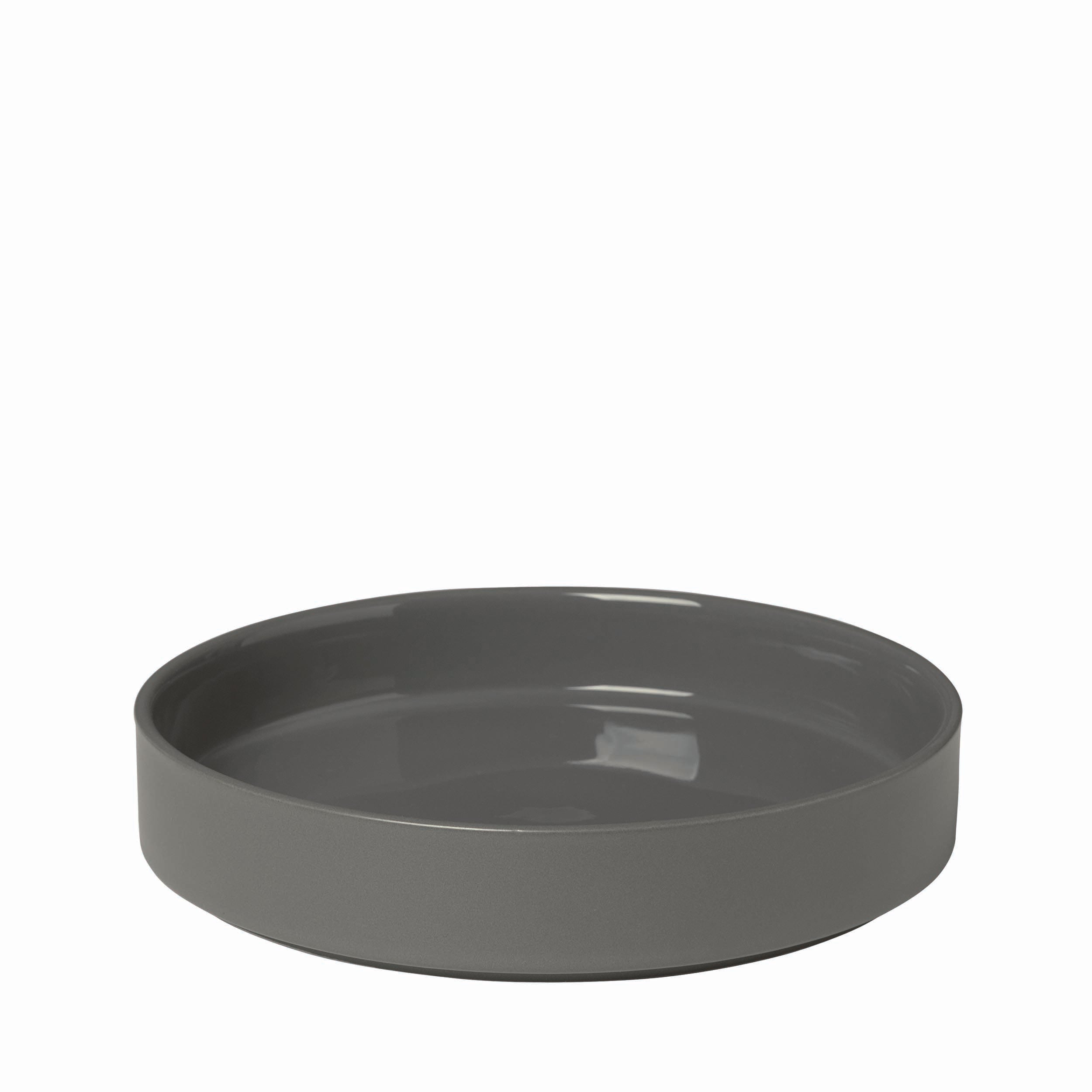 blomus PILAR Modern Stoneware Plates Sets of 4 - Deep Dessert Plate for Kitchen or Fine Formal Dining