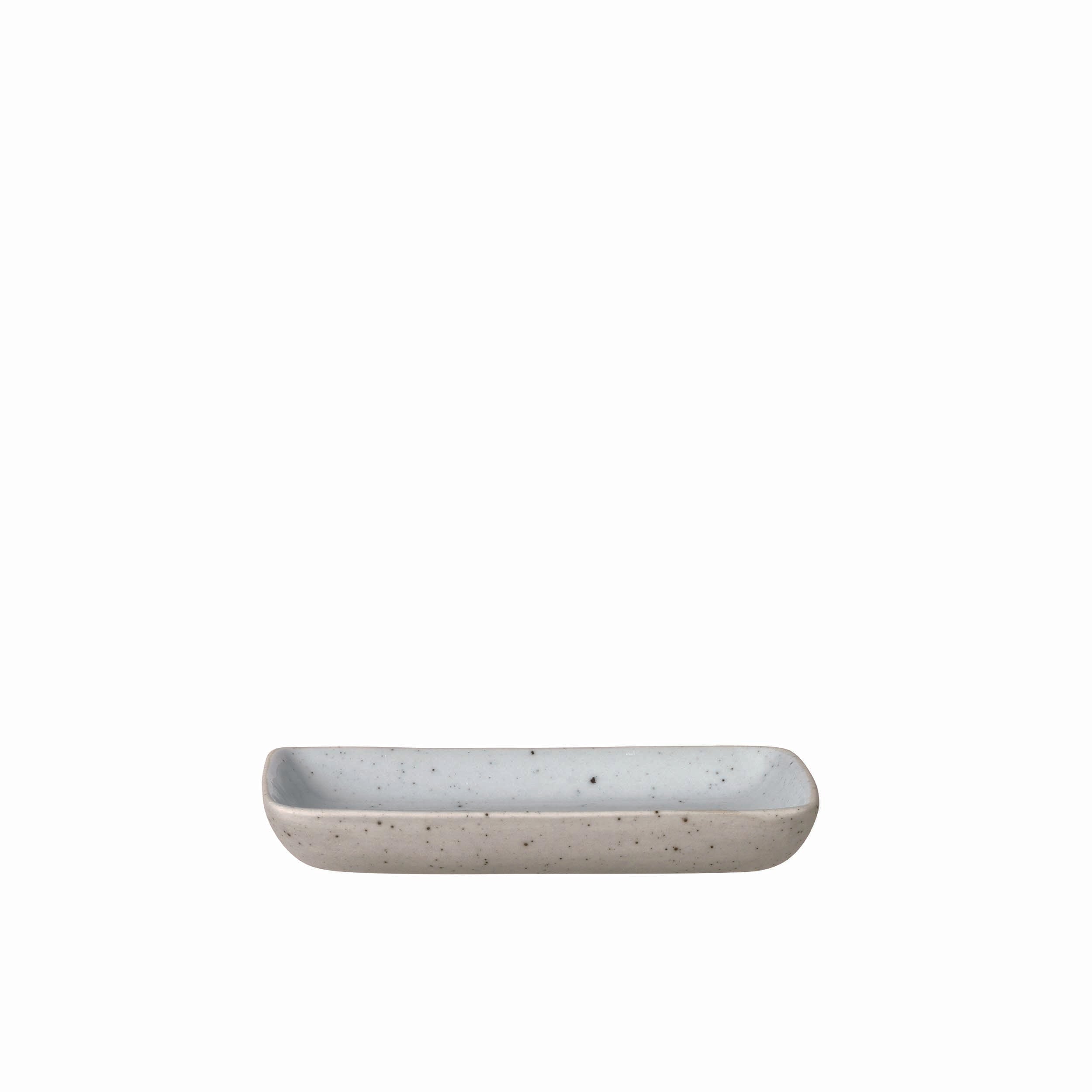 blomus SABLO Scandinavian Stoneware Rectangular Snack Plates Set of 4 for Appetizers - Organic Dishware